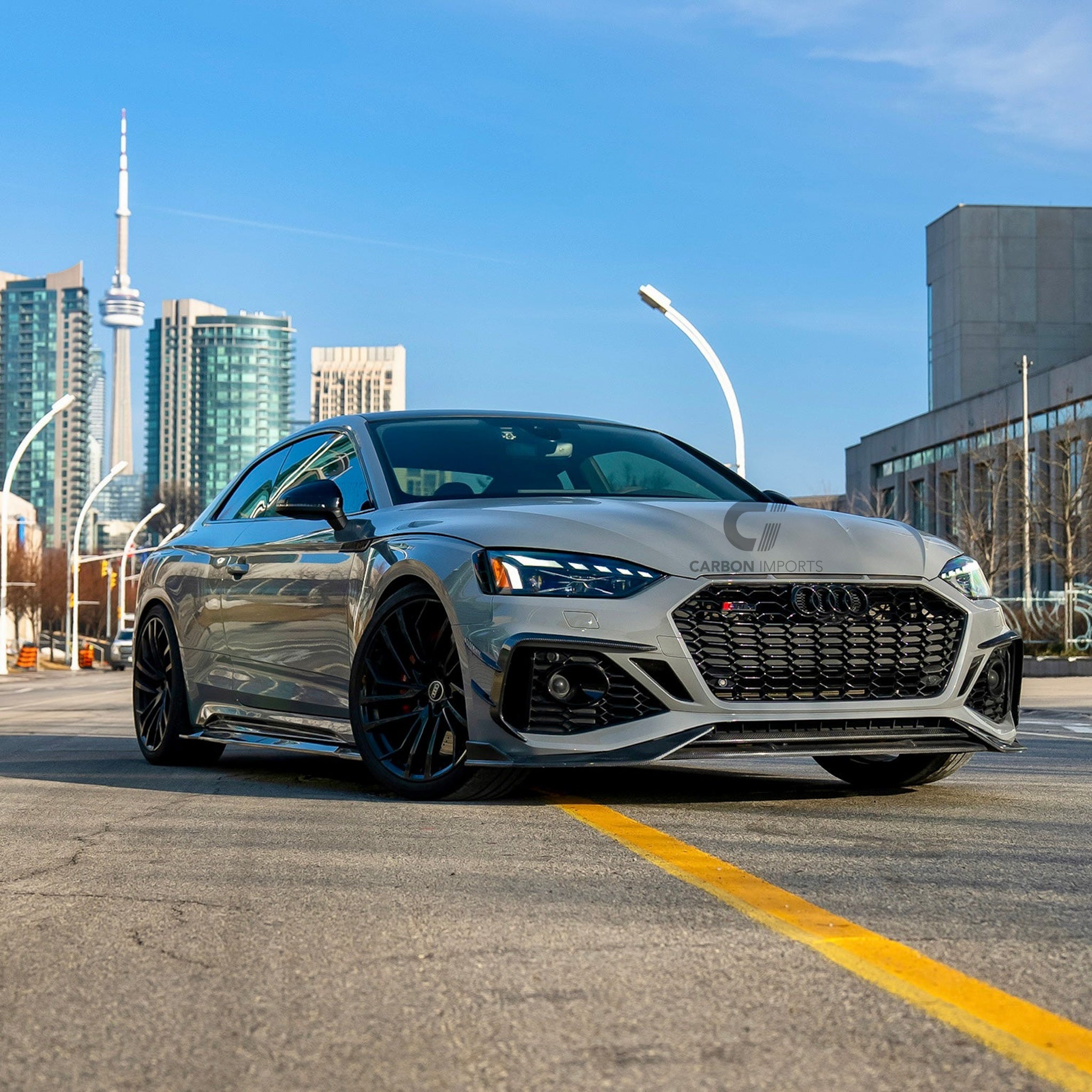 Audi RS5 B9.5 Carbon Fiber Side Rocker Trim 2020-2025