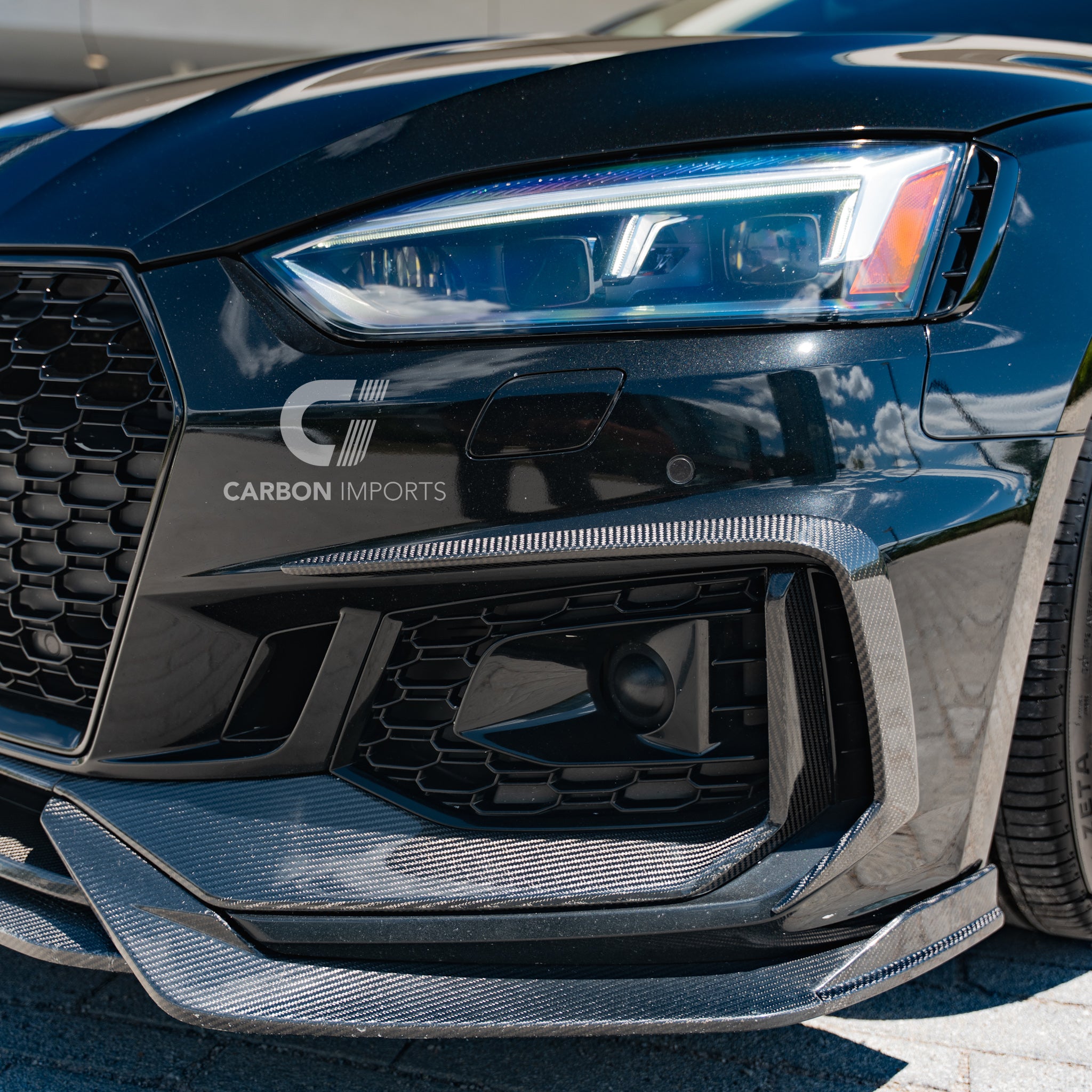 Audi RS5 B9 Carbon Fiber Fog Canards 2017-2019 V2
