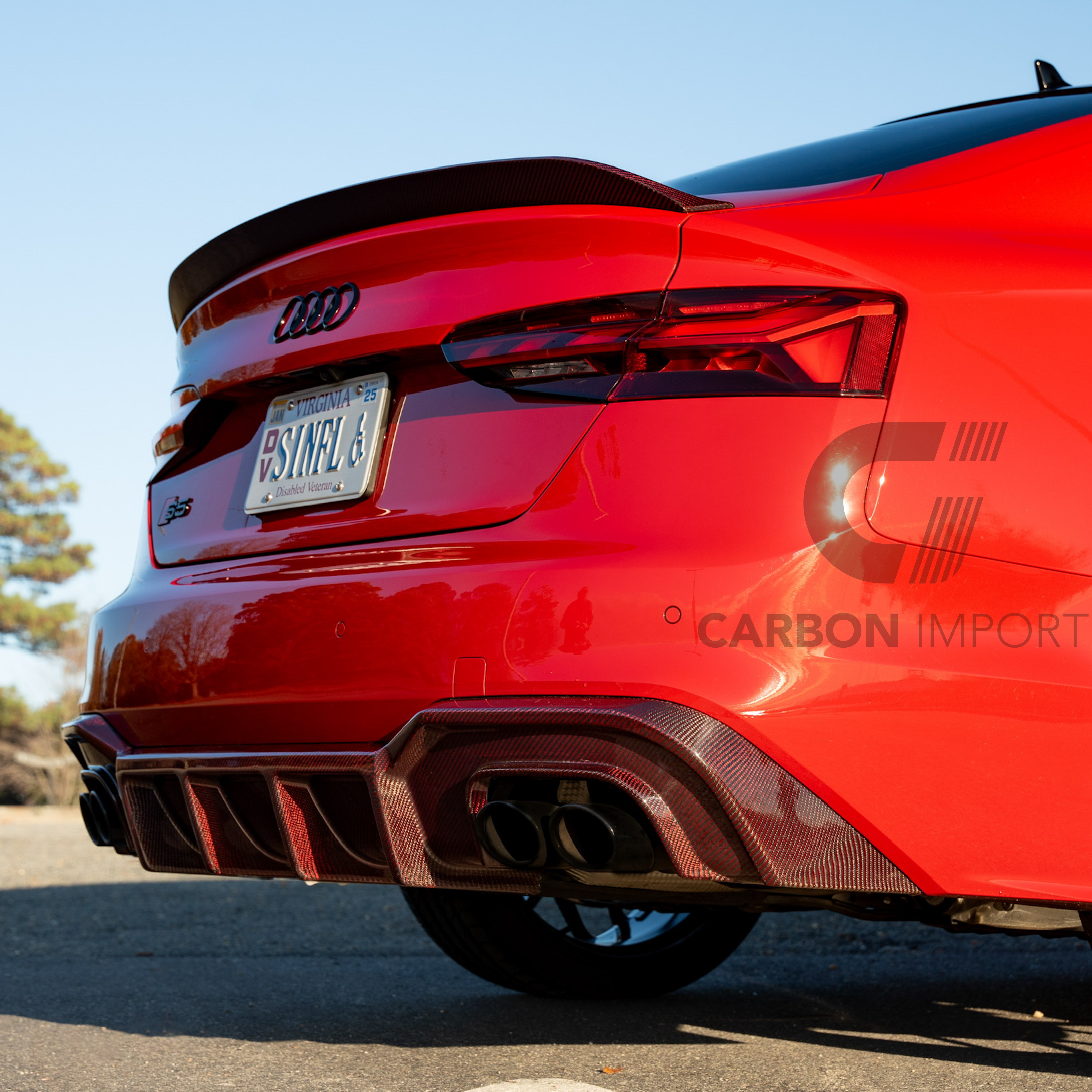 Audi S5/A5 S-Line B9.5 Carbon Fiber Rear Diffuser 2020-2025 V1