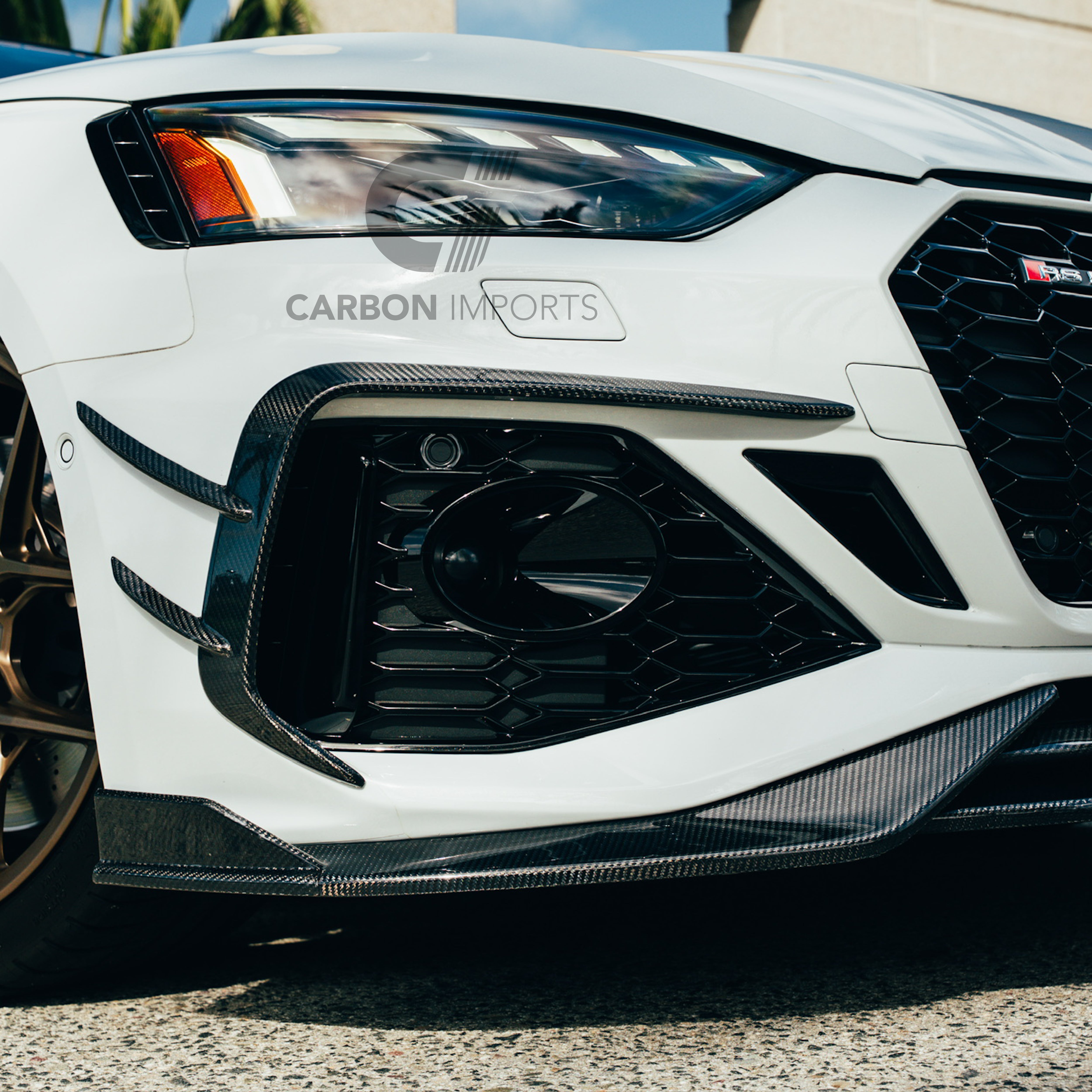 Audi RS5 B9.5 Carbon Fiber Front Fog Canards 2020-2025