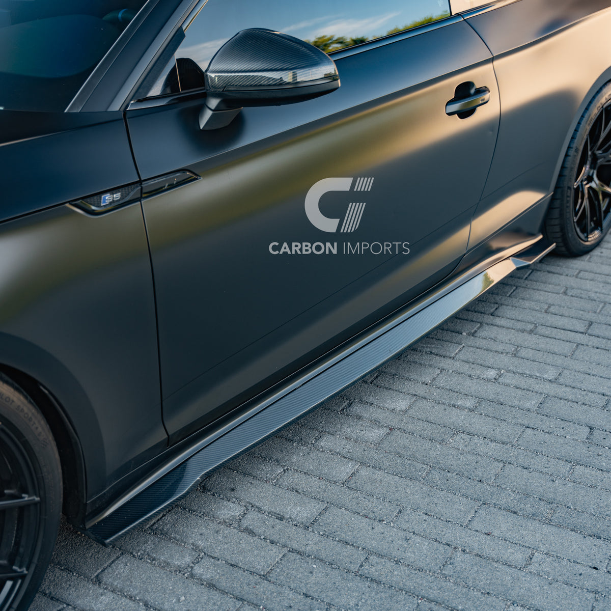 Audi S5/A5 S-Line B9.5 Carbon Fiber Side Skirts 2020-2025