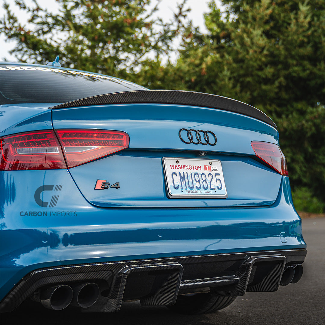Audi S4 B8/B8.5 Carbon Fiber Trunk Lip 2009-2016 Lowkick Version