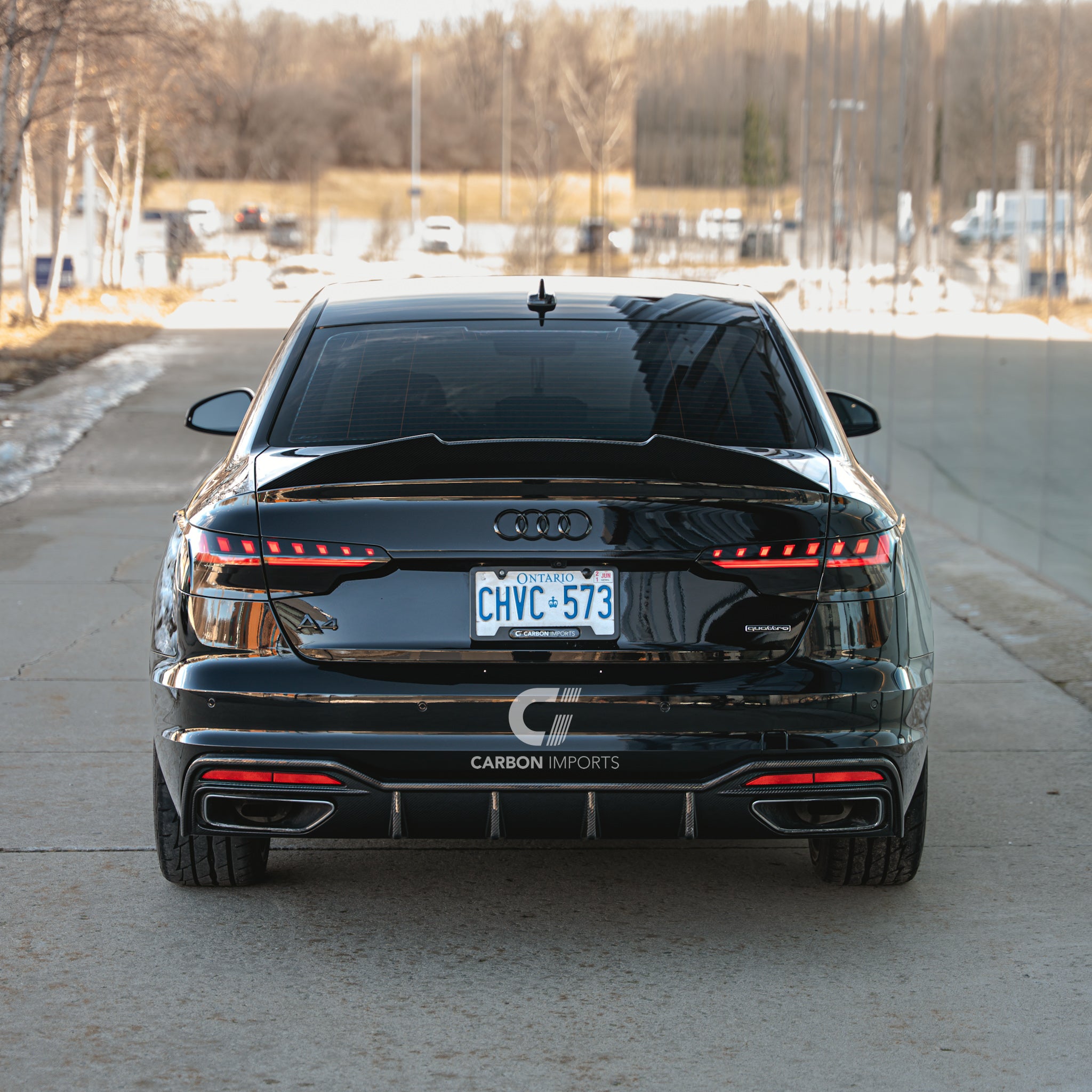 Audi A4 S-Line B9.5 Carbon Fiber Rear Diffuser 2020-2025