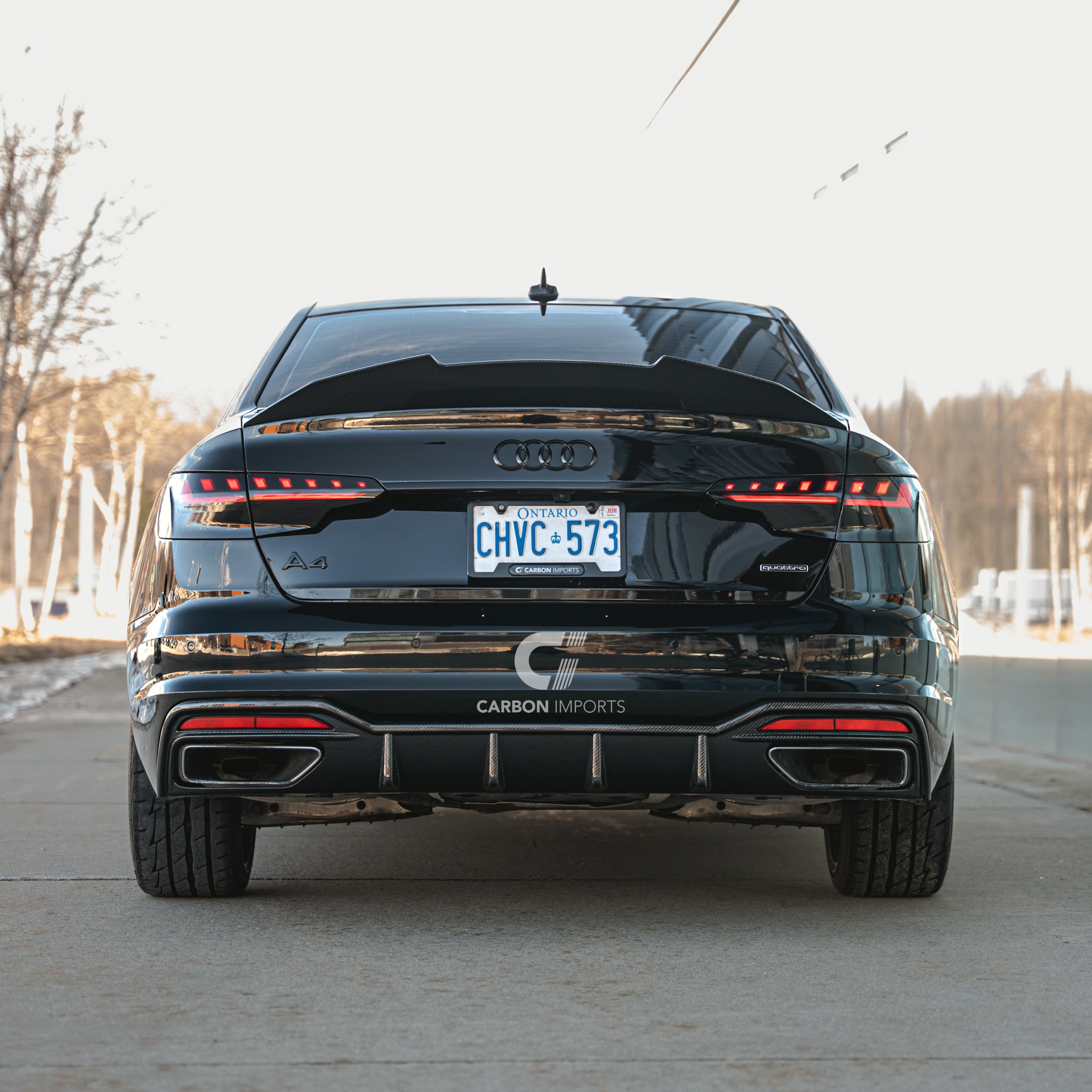 Audi A4 S-Line B9.5 Carbon Fiber Rear Diffuser 2020-2025