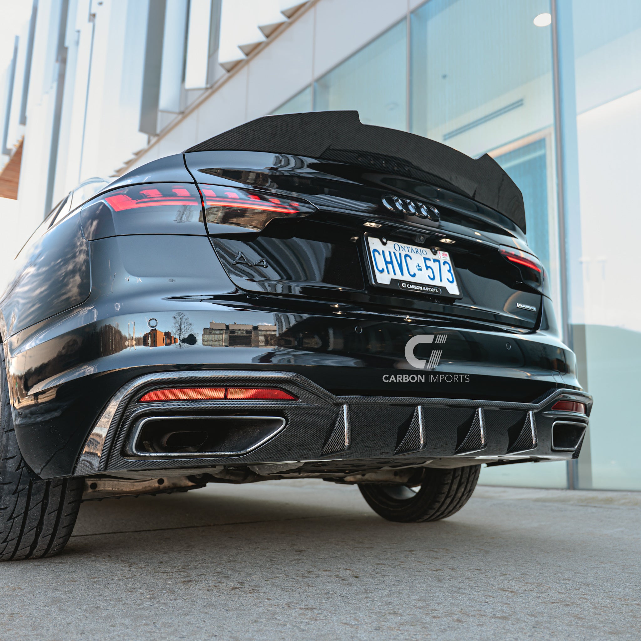 Audi A4 S-Line B9.5 Carbon Fiber Rear Diffuser 2020-2025