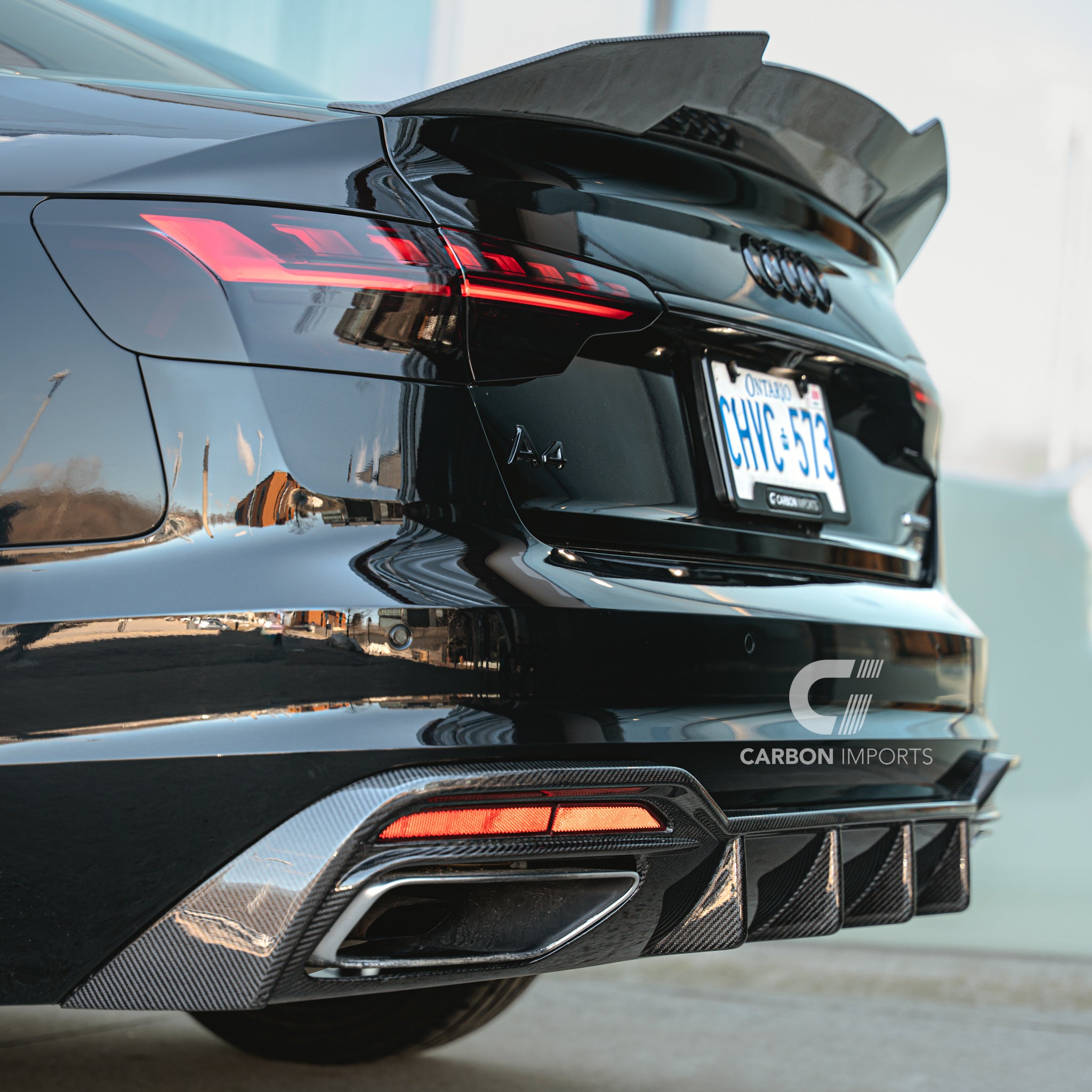 Audi A4 S-Line B9.5 Carbon Fiber Rear Diffuser 2020-2025