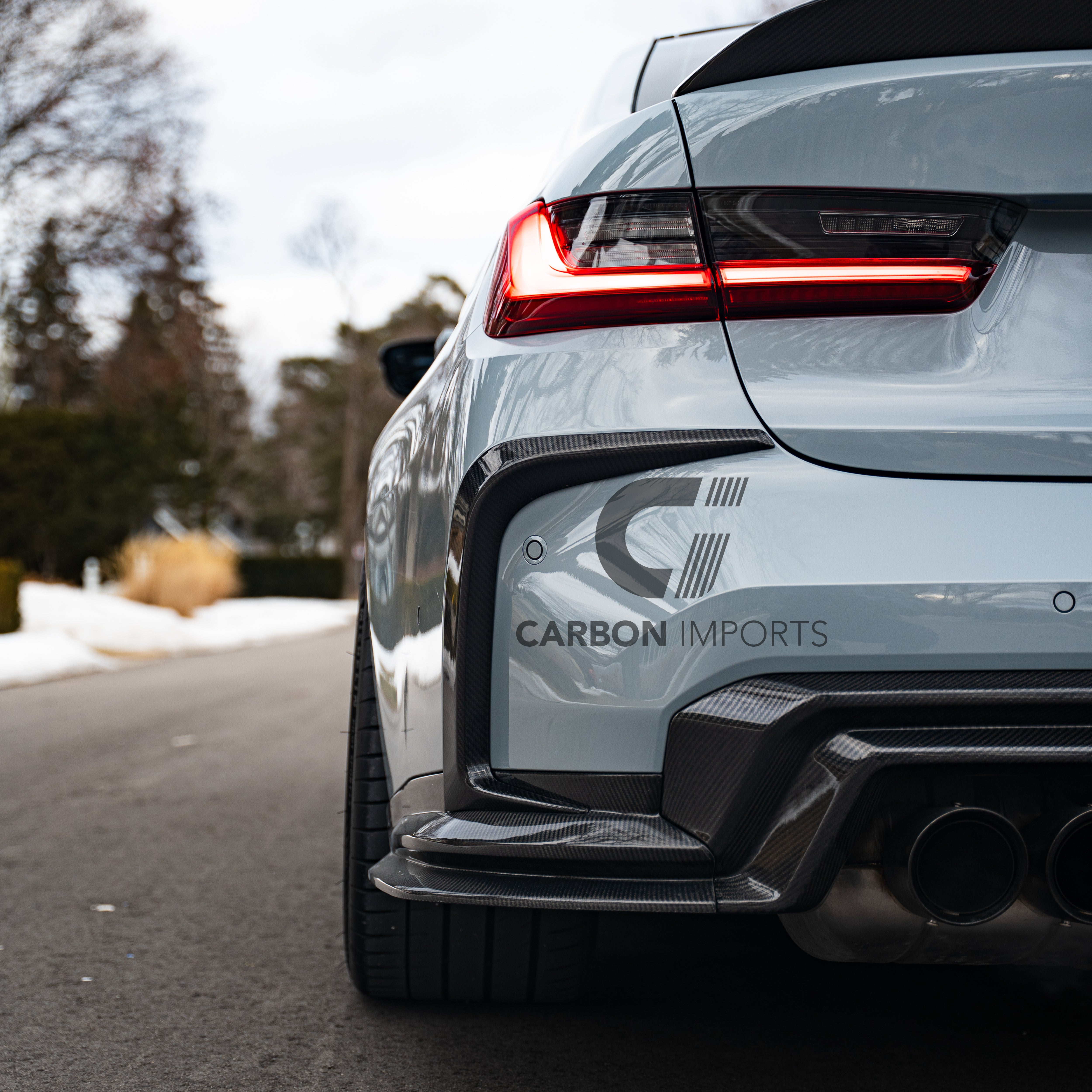 BMW M3 G80 Carbon Fiber Rear Bumper Canards 2020-2026