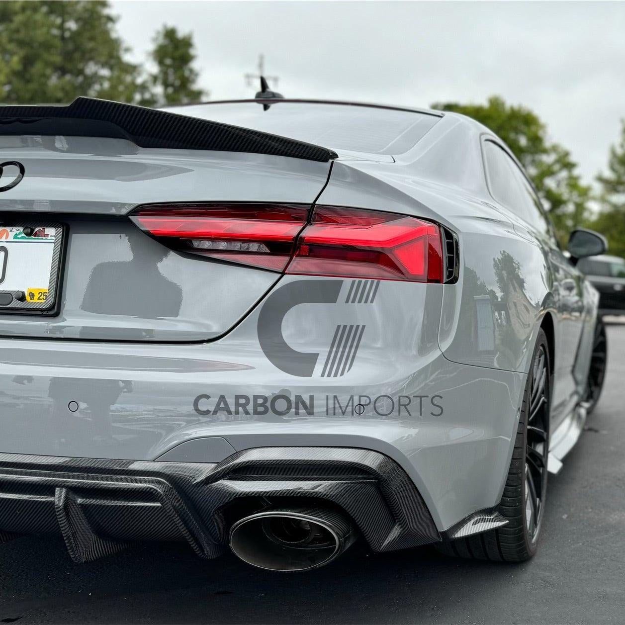 Audi RS5 B9.5 Carbon Fiber Rear Bumper Canards 2020-2025