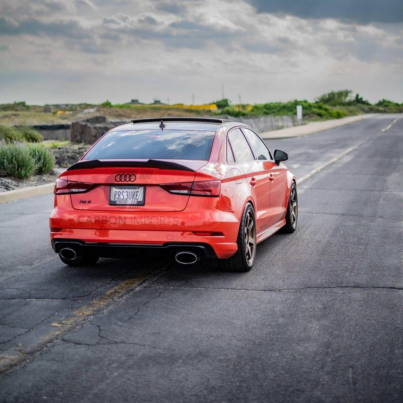 Audi A3/S3/RS3 8V Carbon Fiber Trunk Lip 2015-2020 V4
