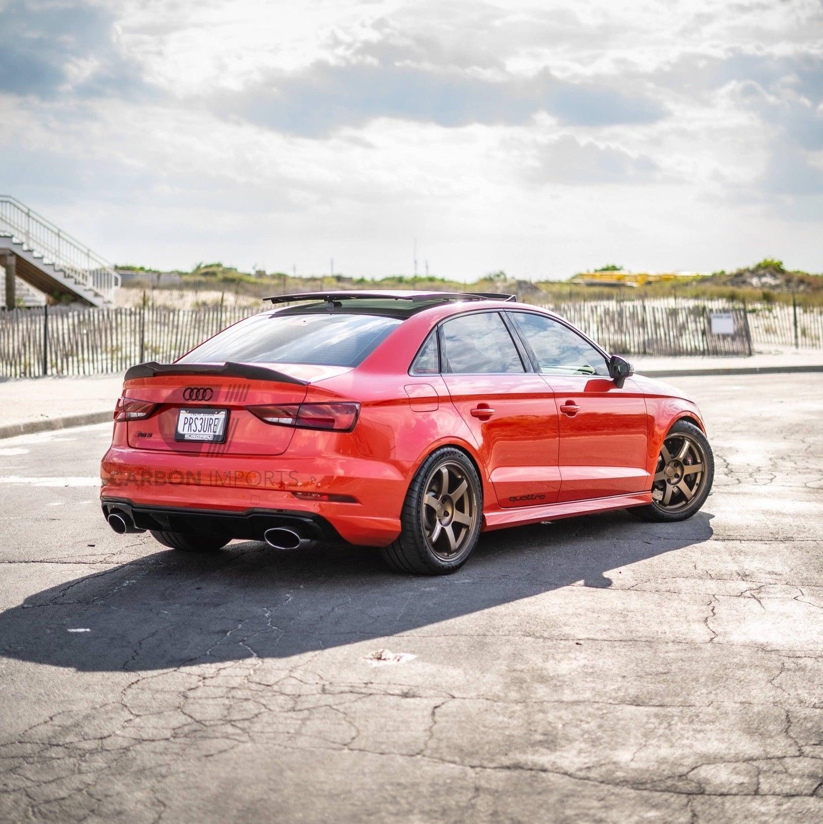 Audi A3/S3/RS3 8V Carbon Fiber Trunk Lip 2015-2020 V4