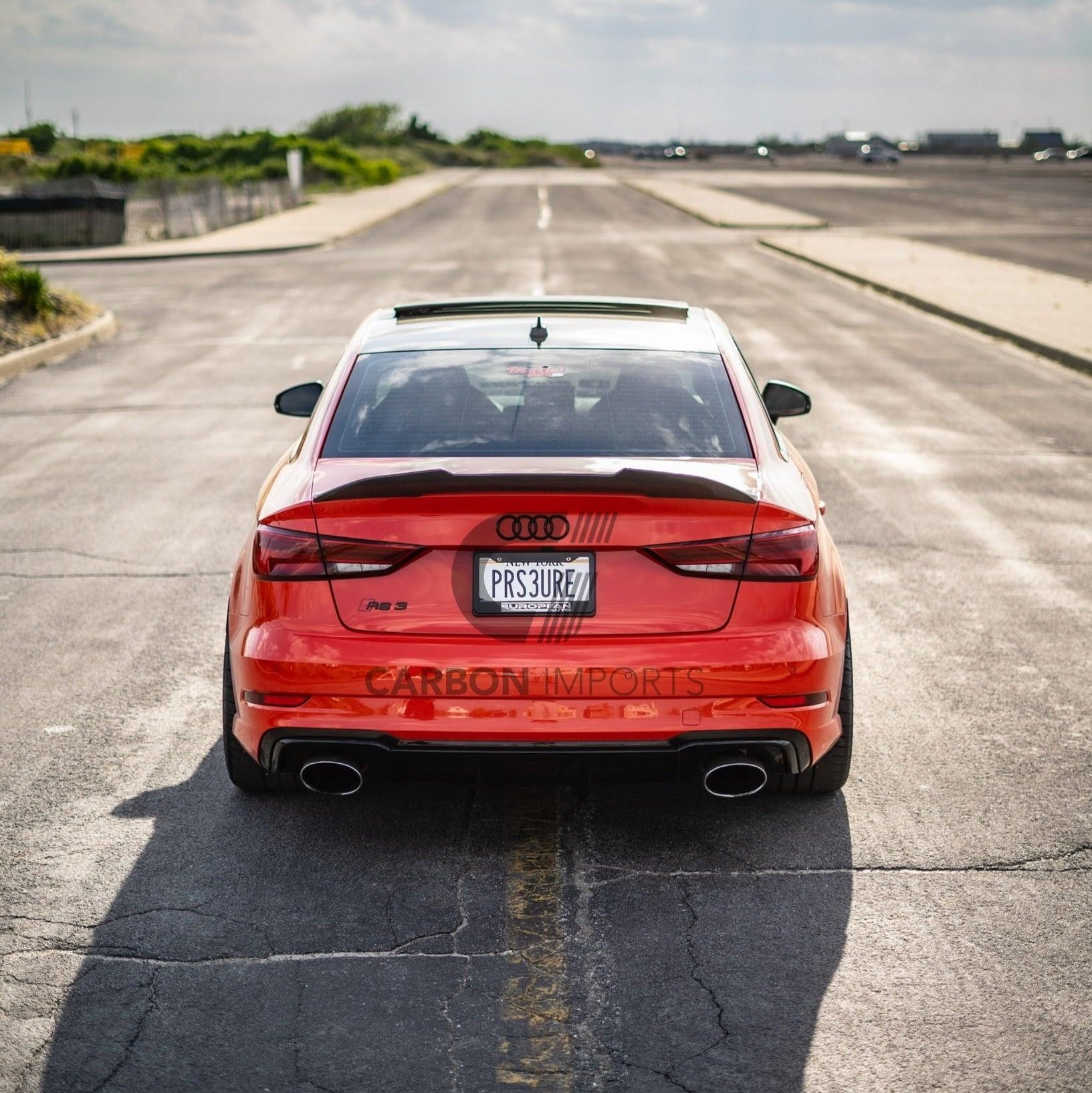 Audi A3/S3/RS3 8V Carbon Fiber Trunk Lip 2015-2020 V4