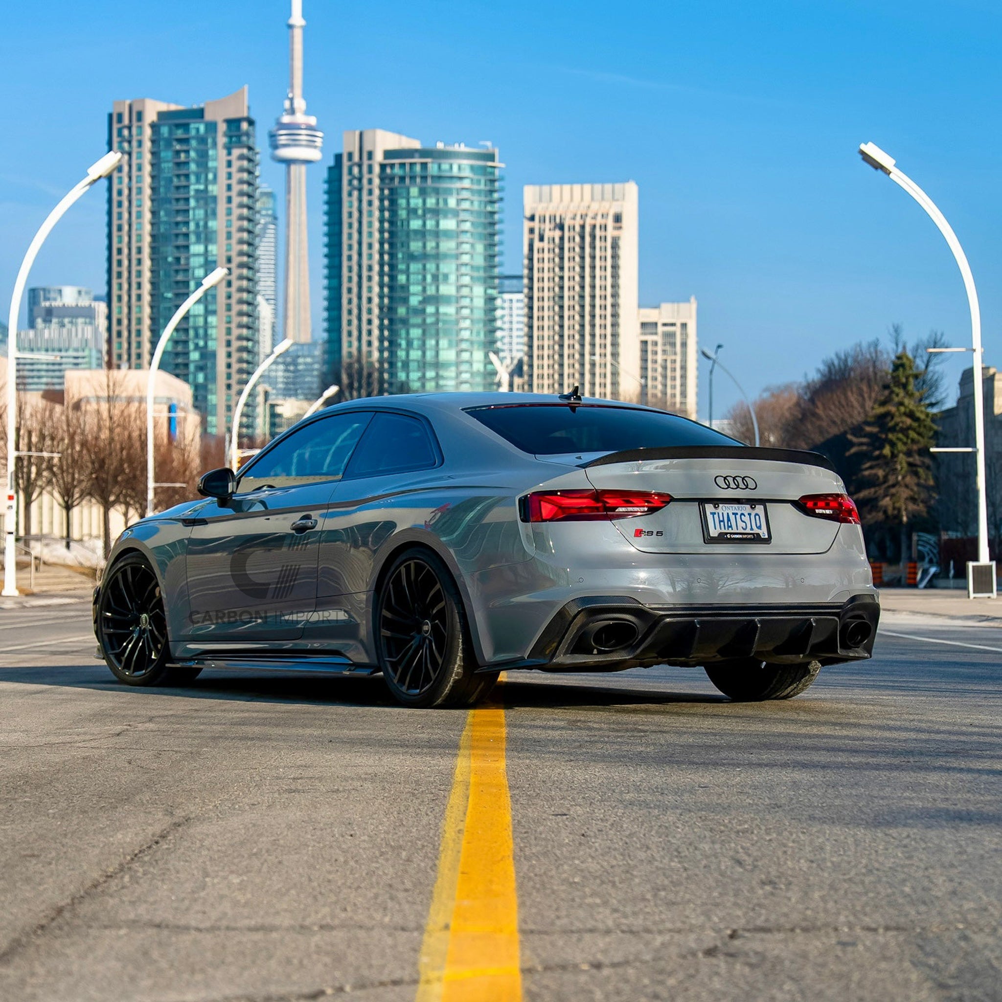 Audi RS5 B9.5 Carbon Fiber Side Rocker Trim 2020-2025