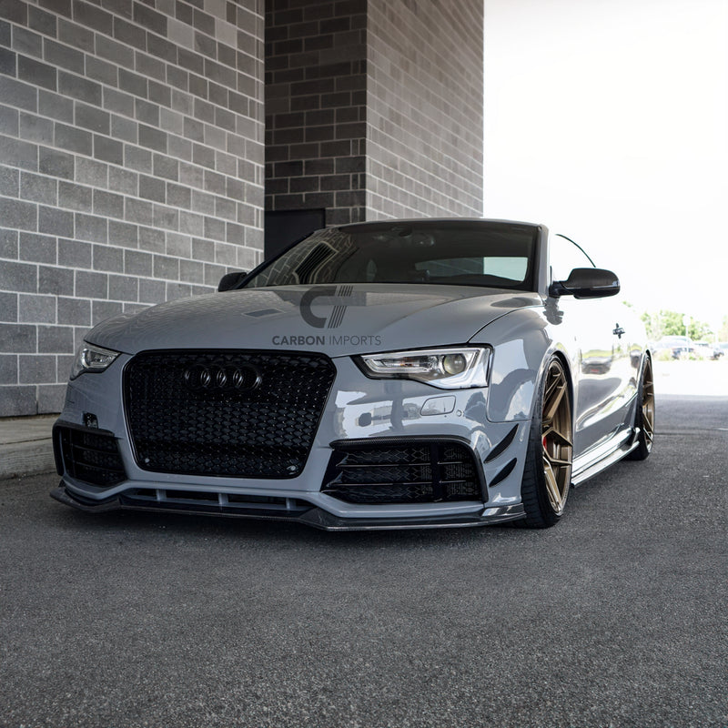 Audi RS5 B8.5 Carbon Fiber Front Bumper Canards 2013-2016