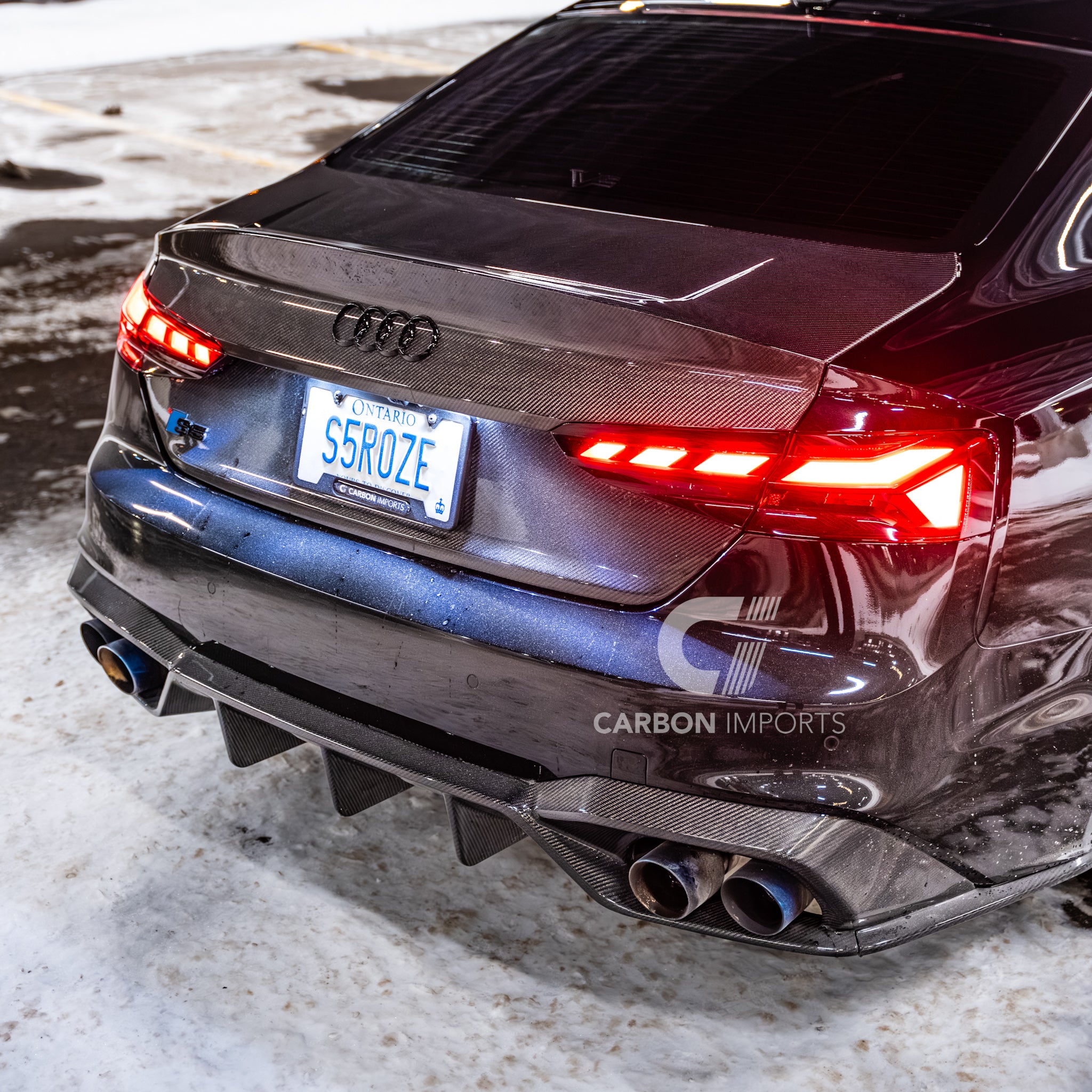 Audi S5/A5 S-Line B9.5 Carbon Fiber Rear Diffuser 2020-2025 V2