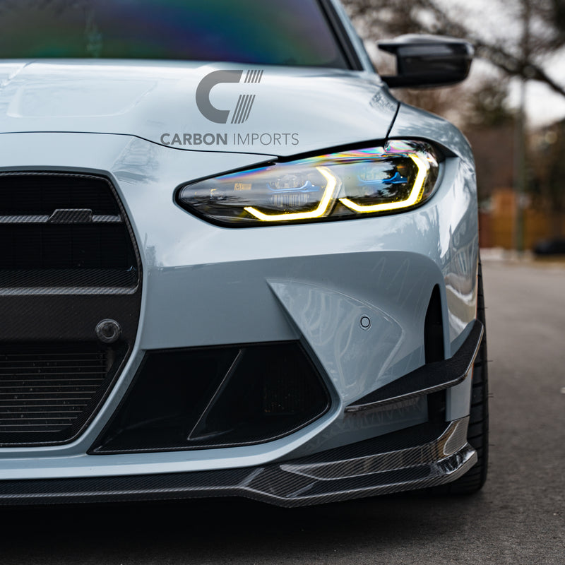BMW M3/M4 G80/G81/G82/G83 Carbon Fiber Front Bumper Canards 2020-2025