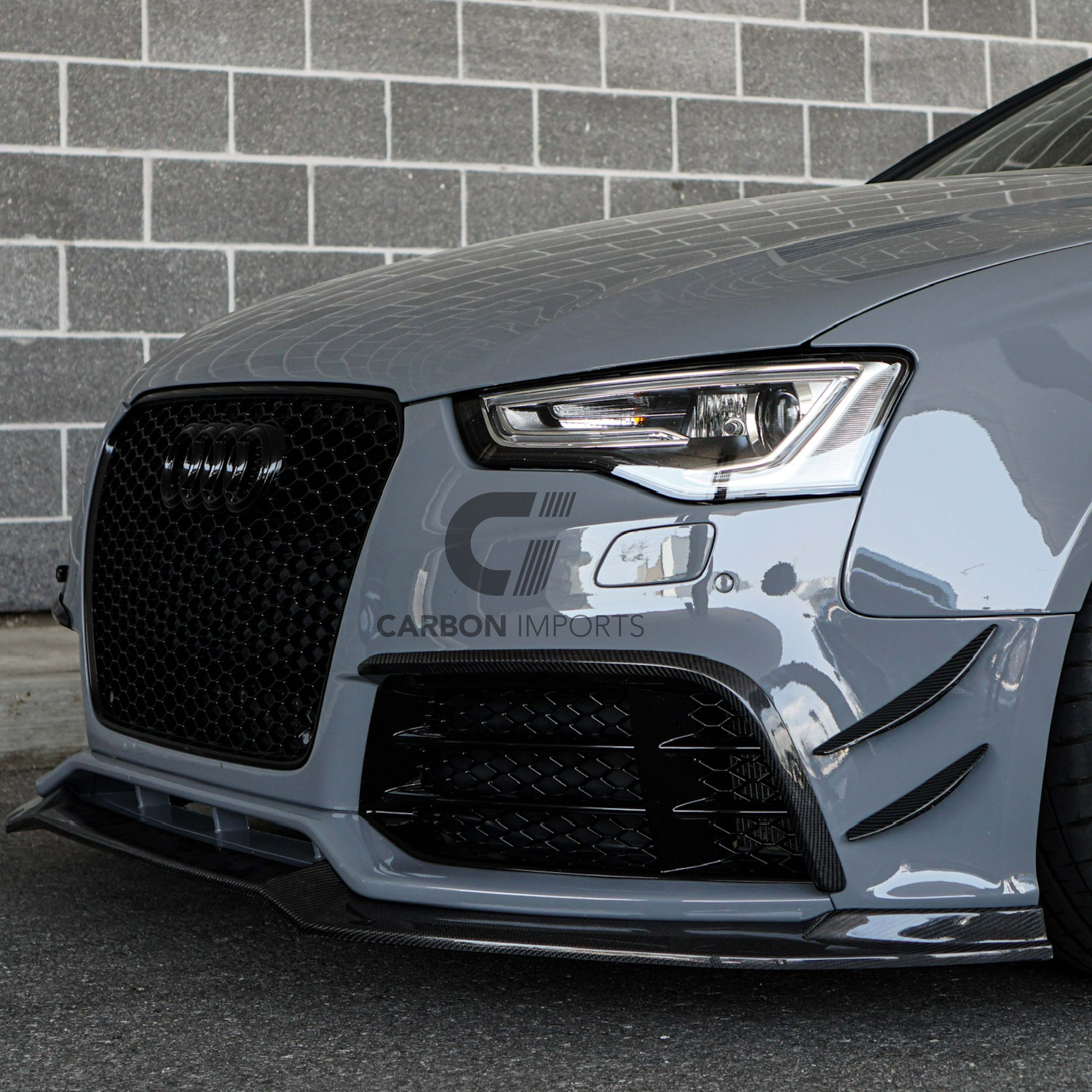 Audi RS5 B8.5 Carbon Fiber Front Bumper Canards 2013-2016