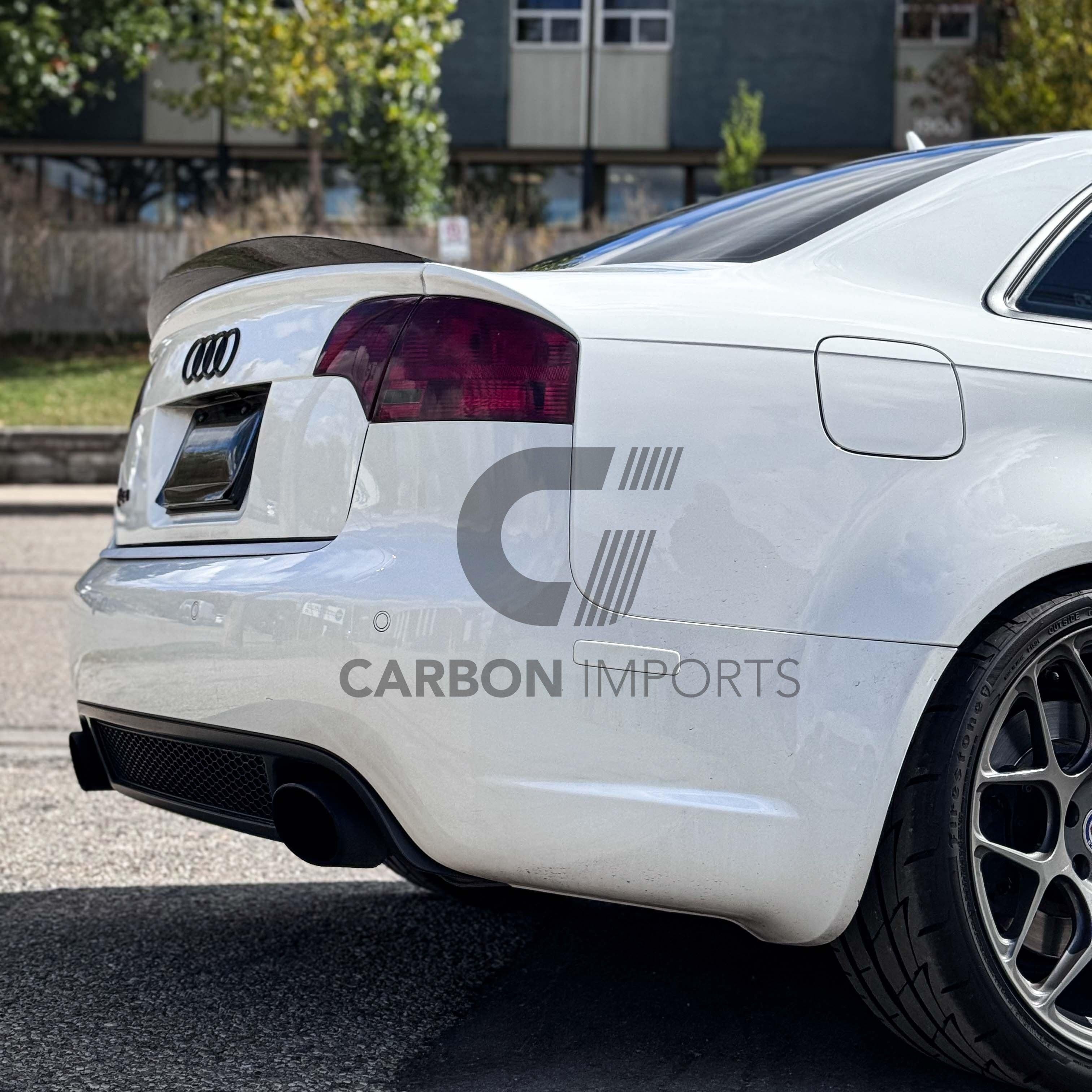 Audi RS4 B7 Carbon Fiber Trunk Lip 2006-2008 Highkick Version