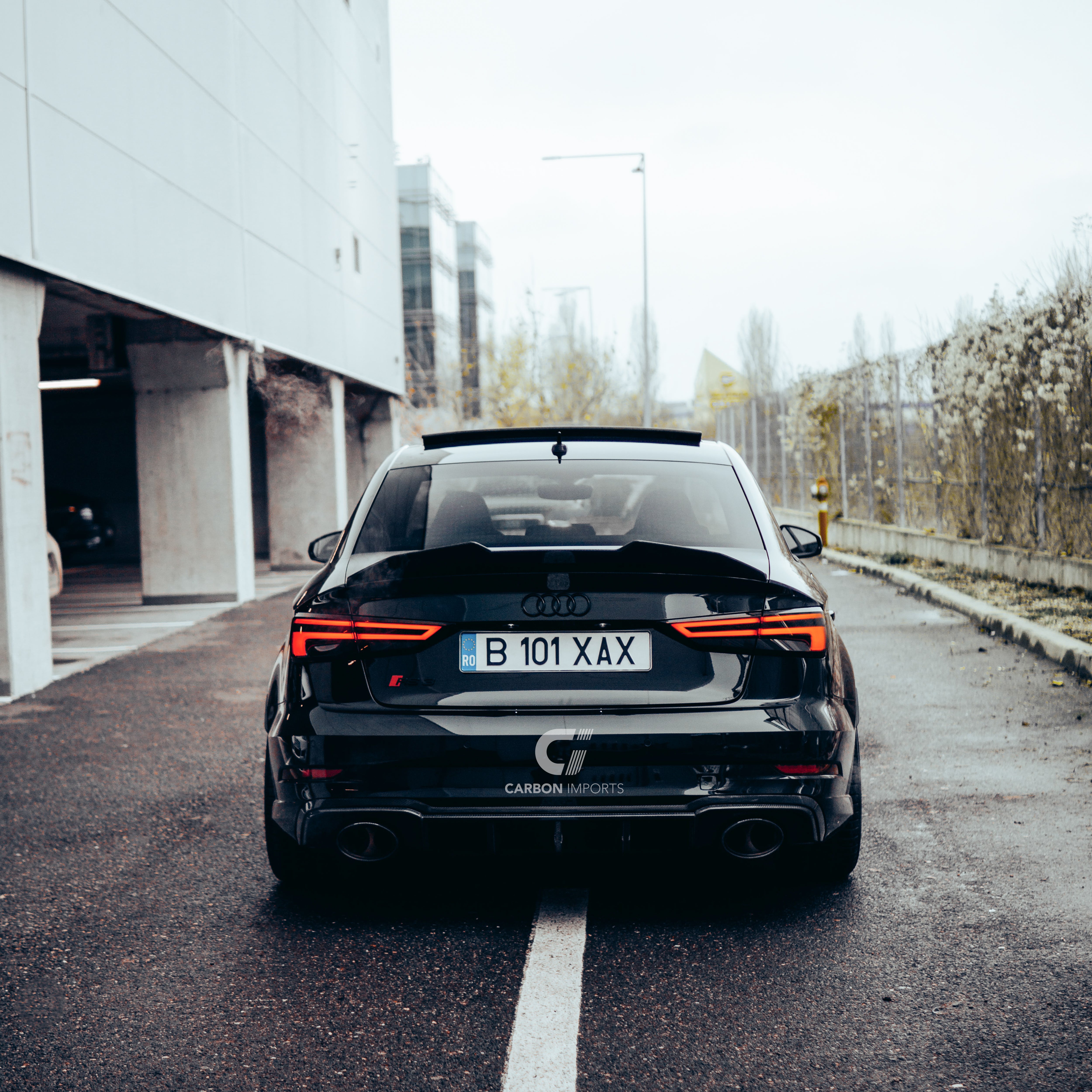 Audi A3/S3/RS3 8V Carbon Fiber Trunk Lip 2015-2020 V4