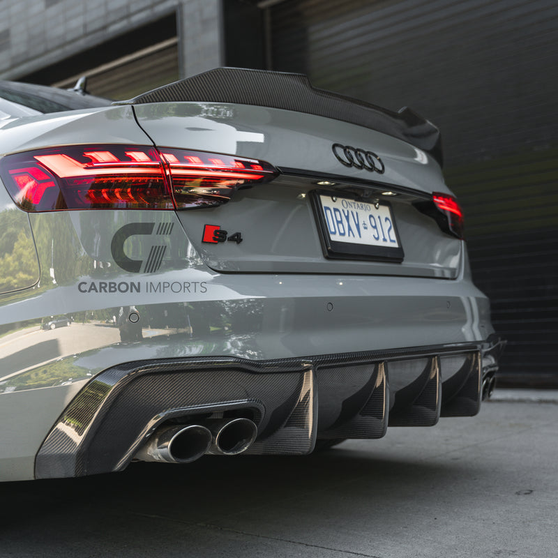 Audi S4/A4 S-Line B9.5 Carbon Fiber Rear Diffuser 2020-2025