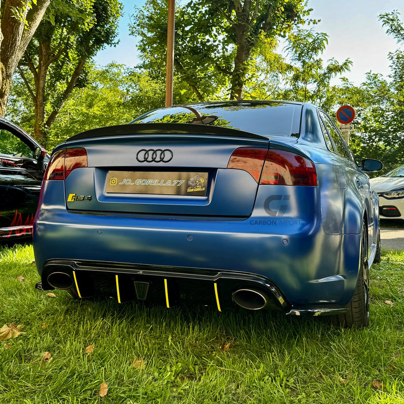 Audi RS4 B7 Carbon Fiber Trunk Lip 2006-2008 Highkick Version