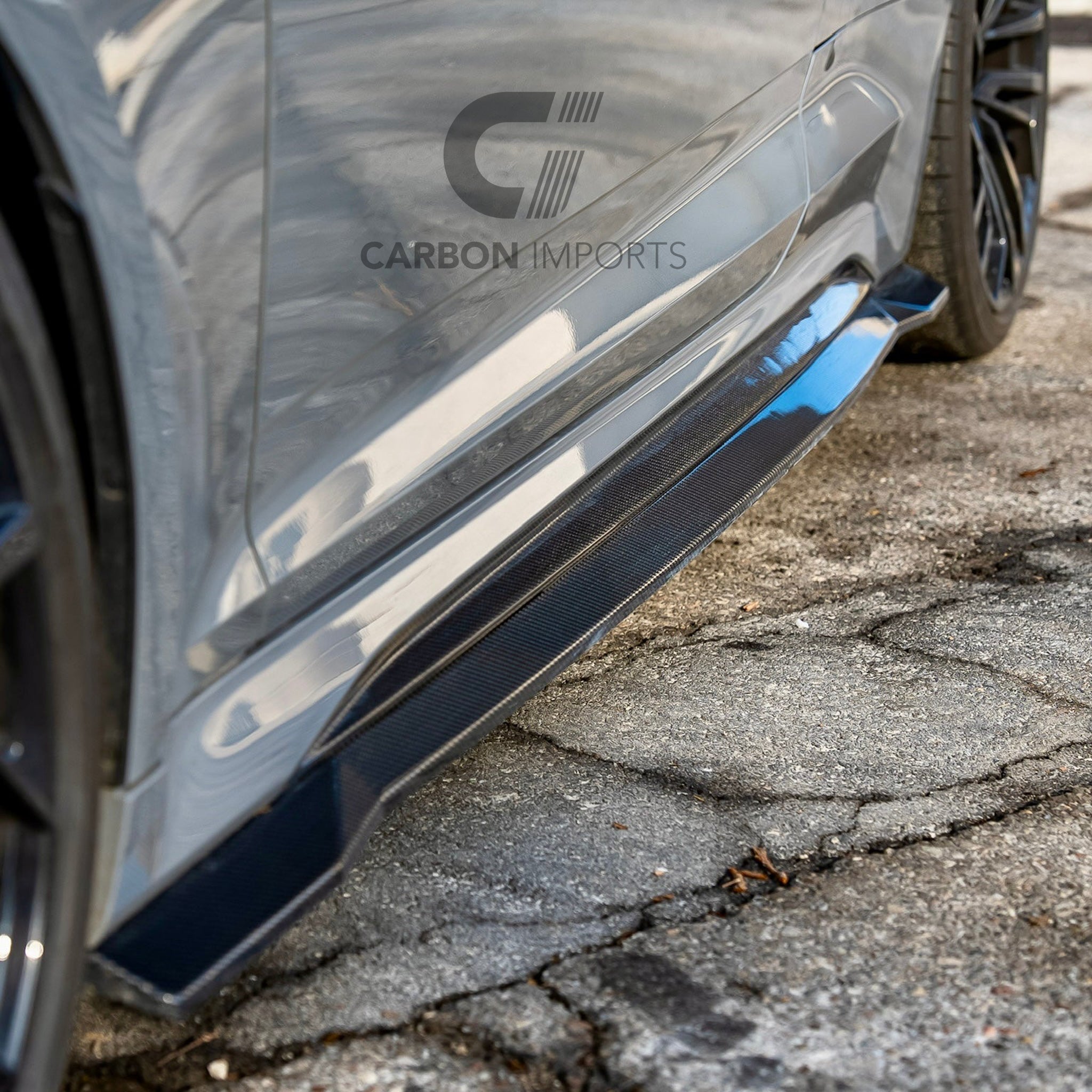 Audi RS5 B9.5 Carbon Fiber Side Rocker Trim 2020-2025