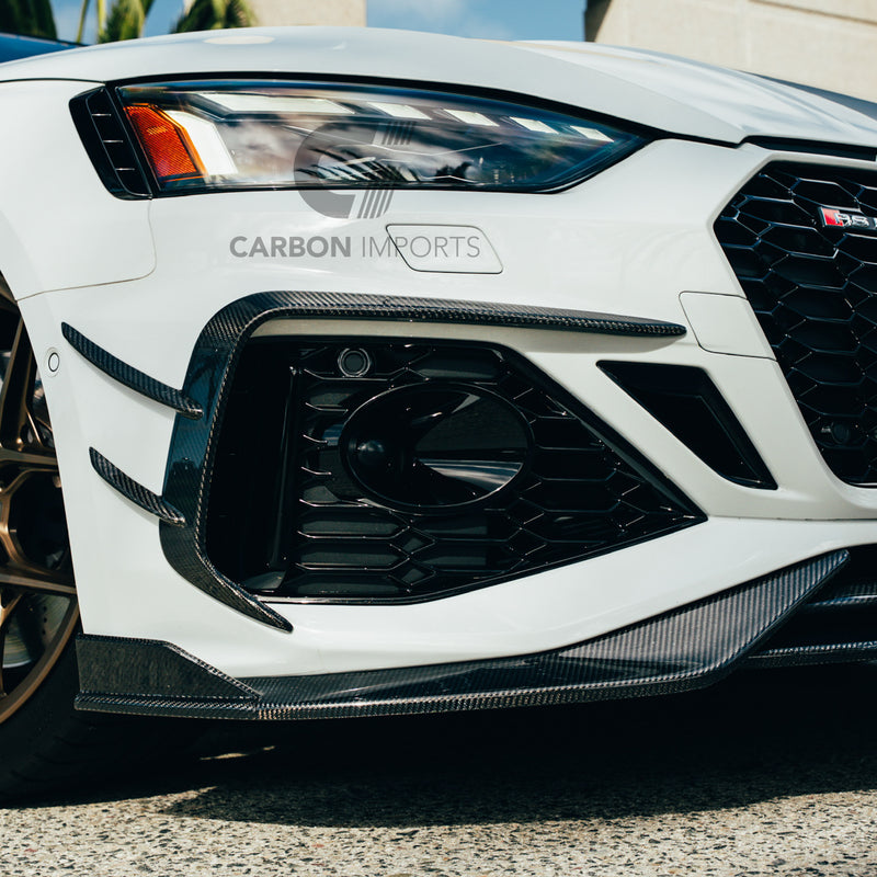 Audi RS5 B9.5 Carbon Fiber Front Fog Canards 2020-2025