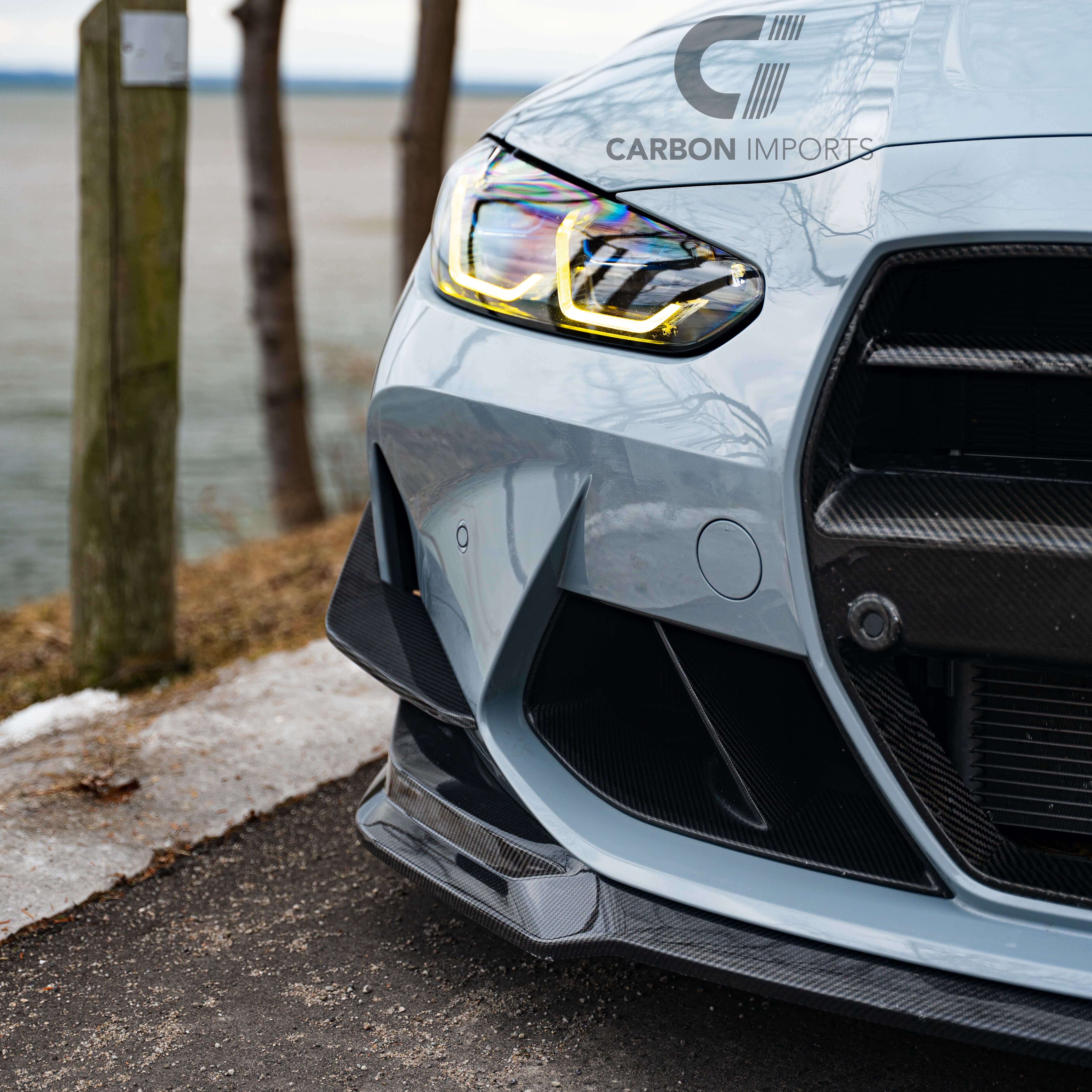 BMW M3/M4 G80/G81/G82/G83 Carbon Fiber Front Bumper Canards 2020-2026