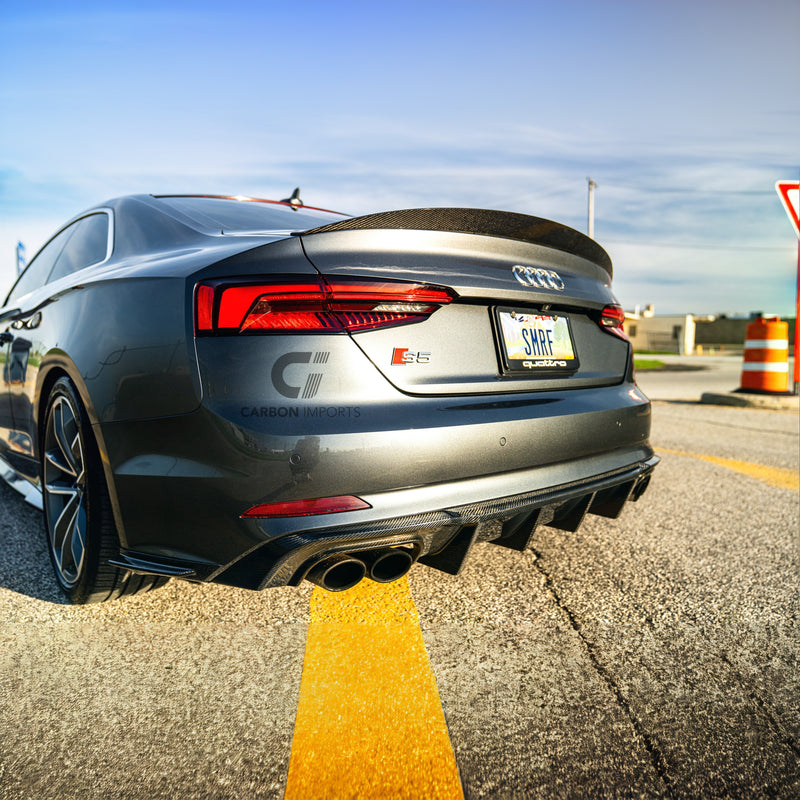 Audi A5/S5/RS5 B9/B9.5 Carbon Fiber Trunk Lip 2017-2025 Highkick Version