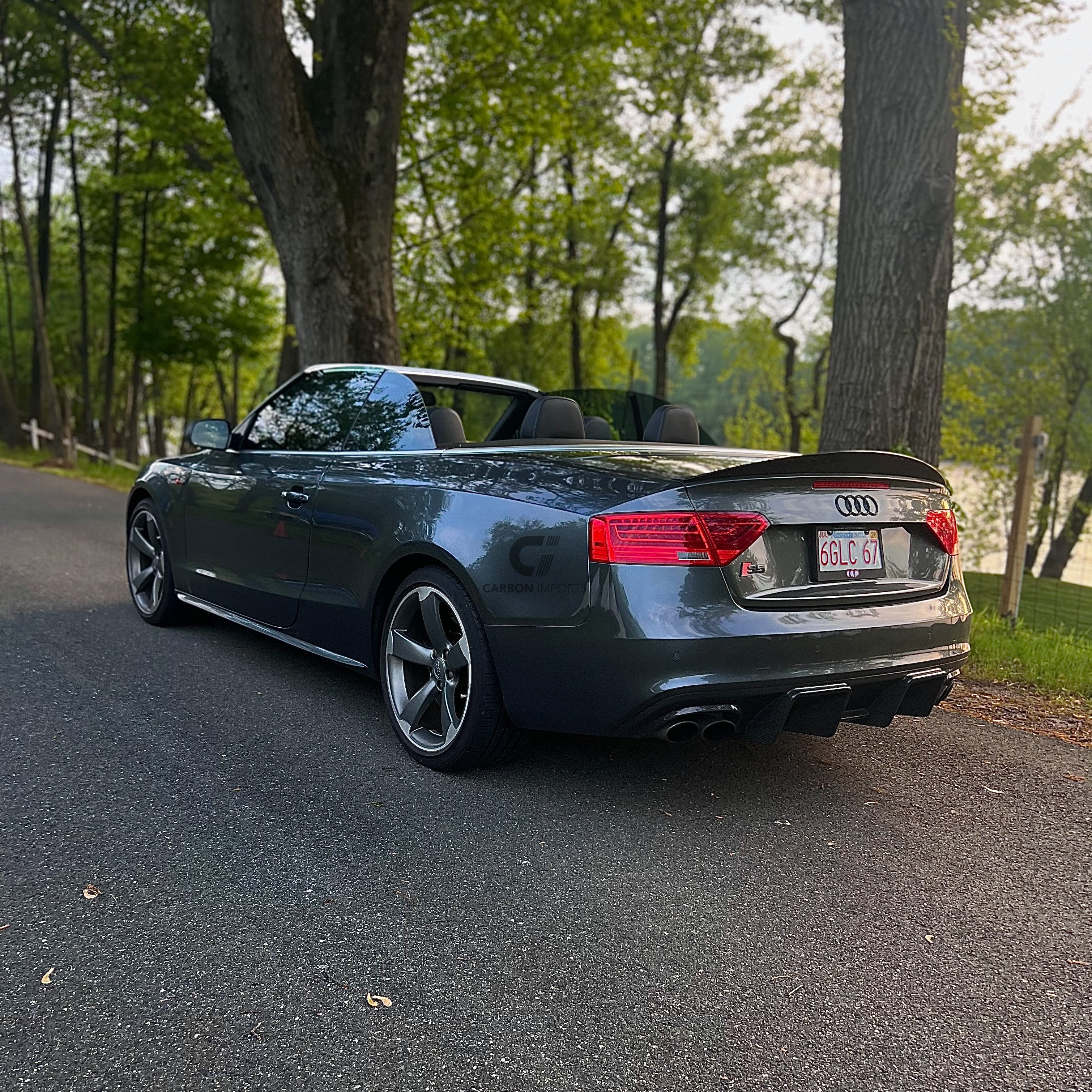 Audi S5 Convertible B8/B8.5 Carbon Fiber Trunk Lip 2007-2016 Highkick Version