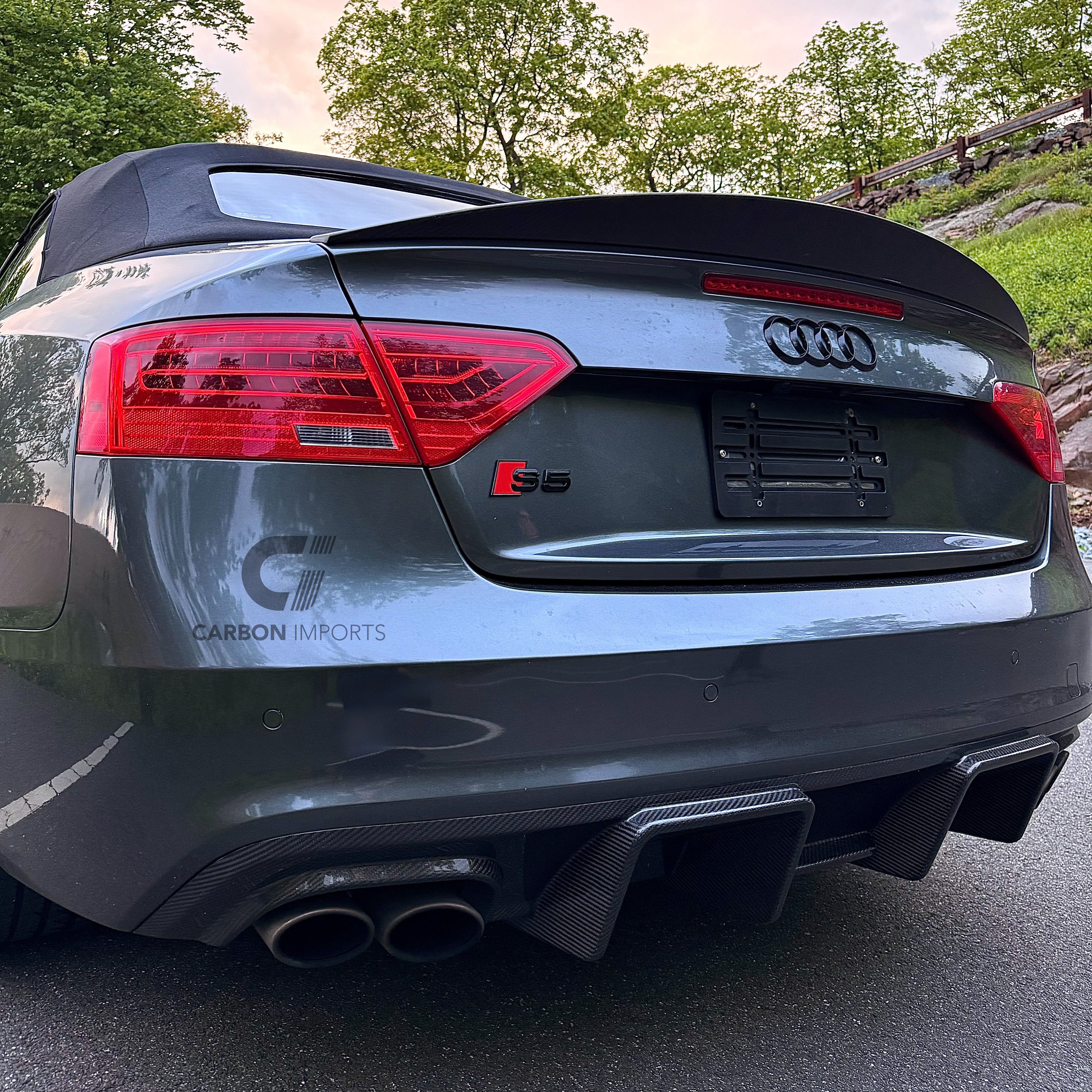 Audi S5 Convertible B8/B8.5 Carbon Fiber Trunk Lip 2007-2016 Highkick Version