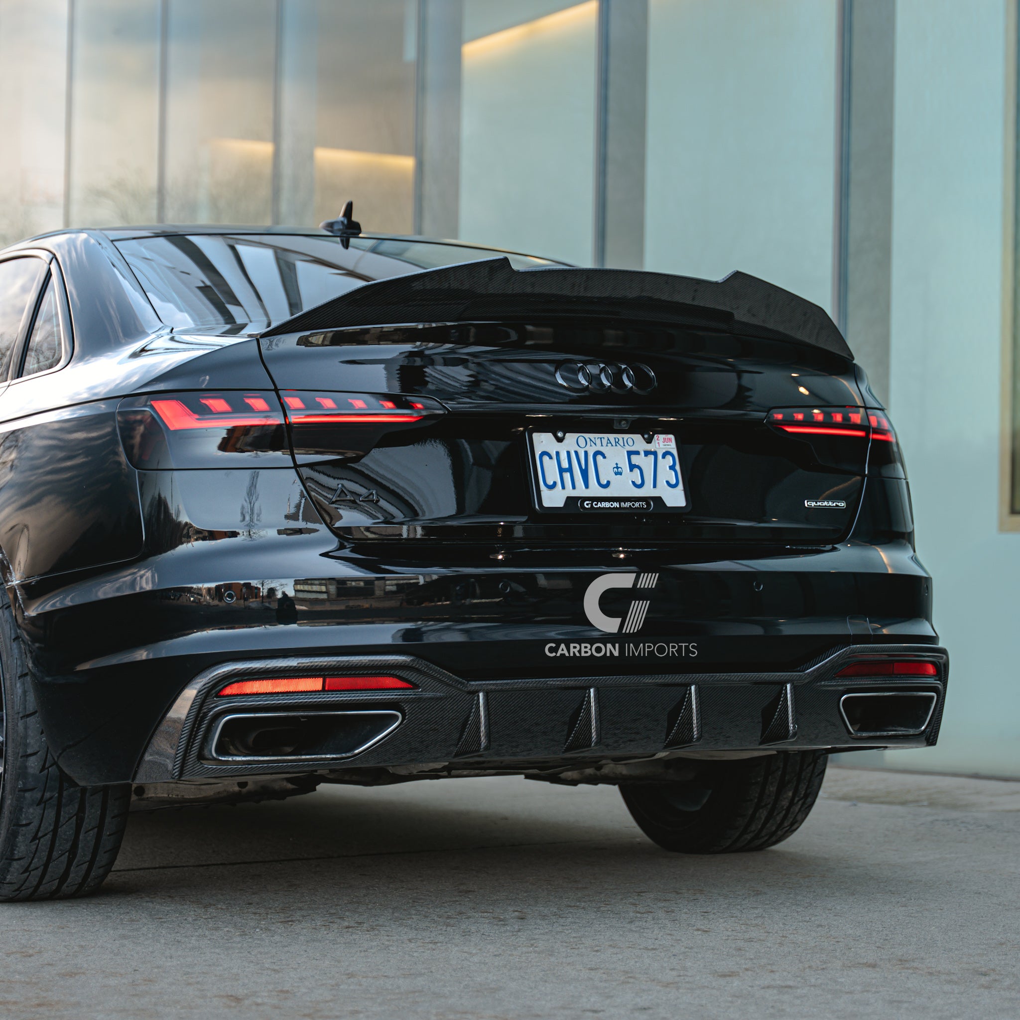 Audi A4 S-Line B9.5 Carbon Fiber Rear Diffuser 2020-2025