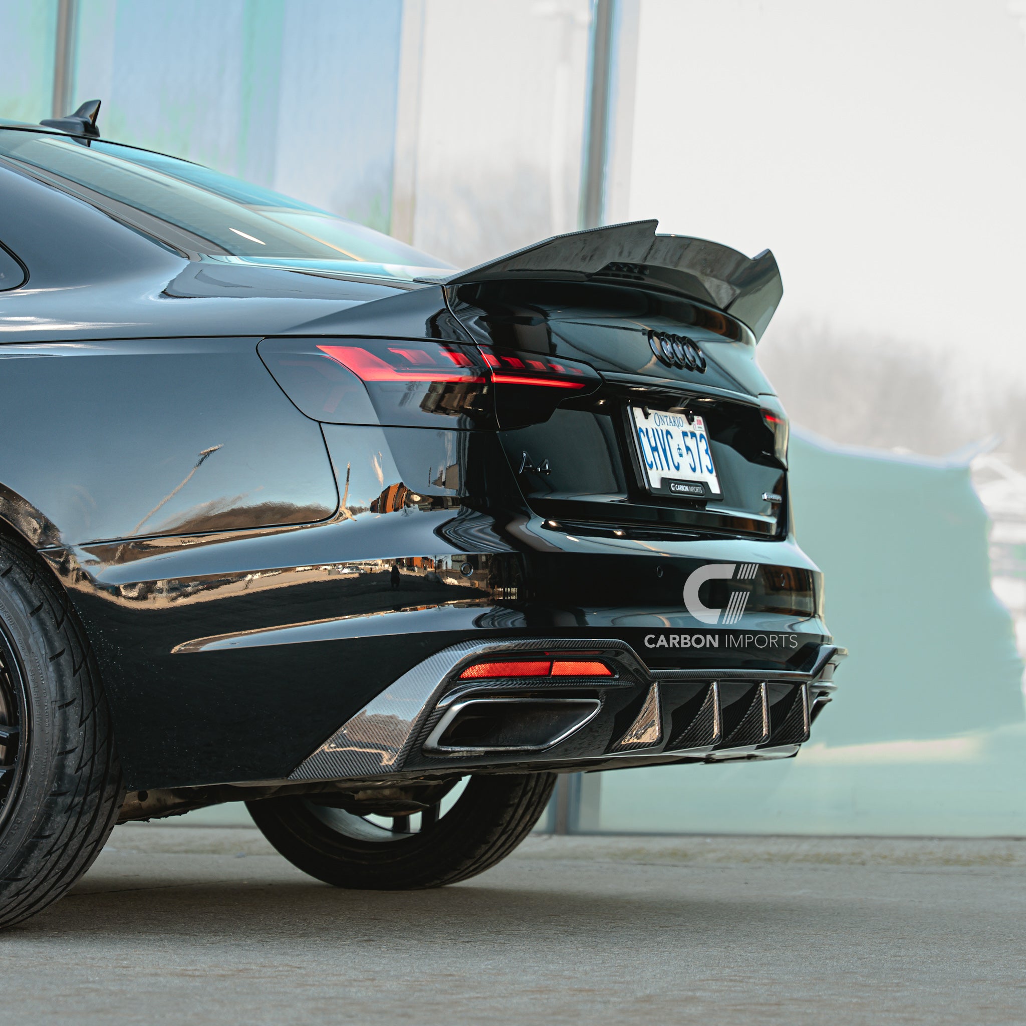 Audi A4 S-Line B9.5 Carbon Fiber Rear Diffuser 2020-2025