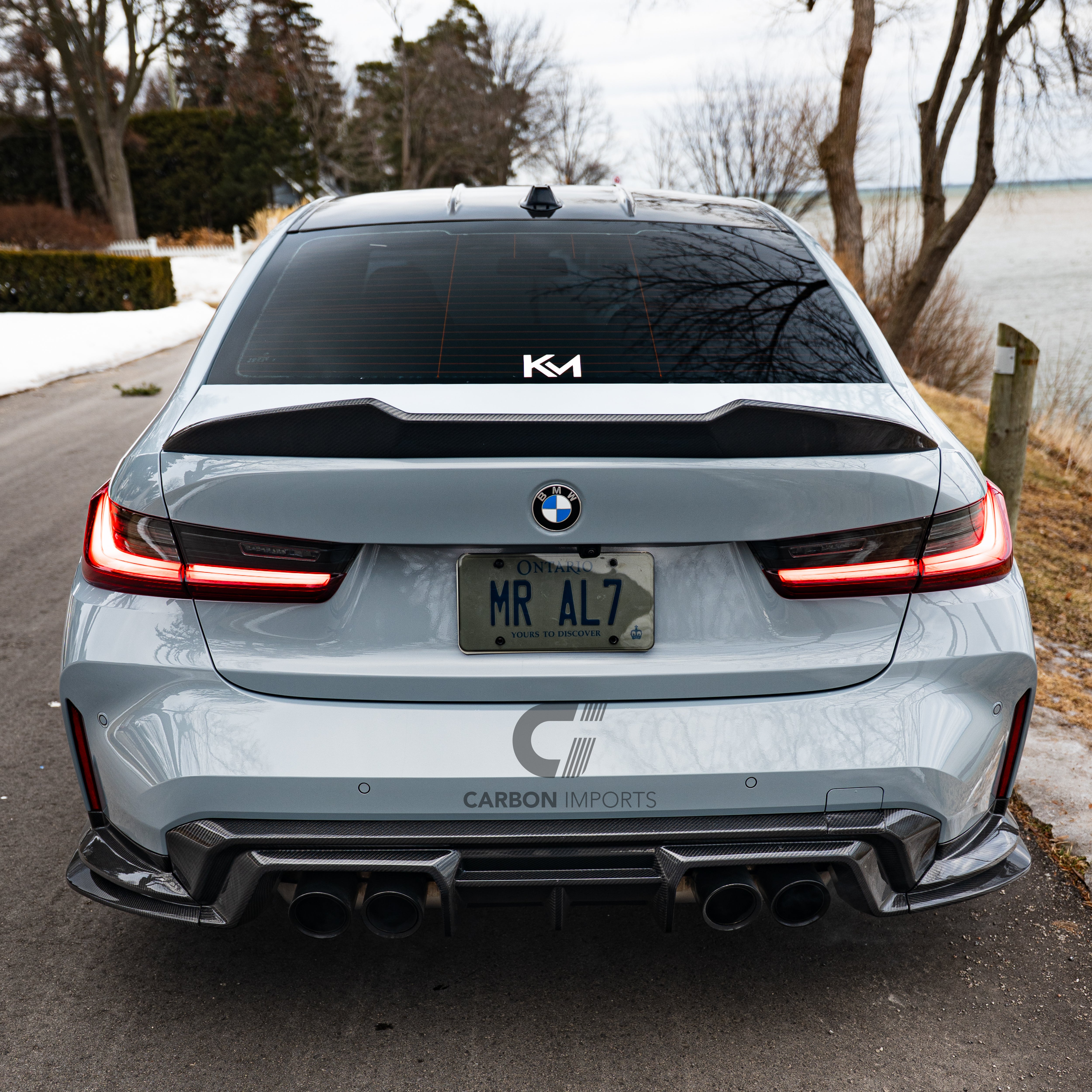 BMW M3 G80/G81 Carbon Fiber Rear Bumper Extensions 2020-2026