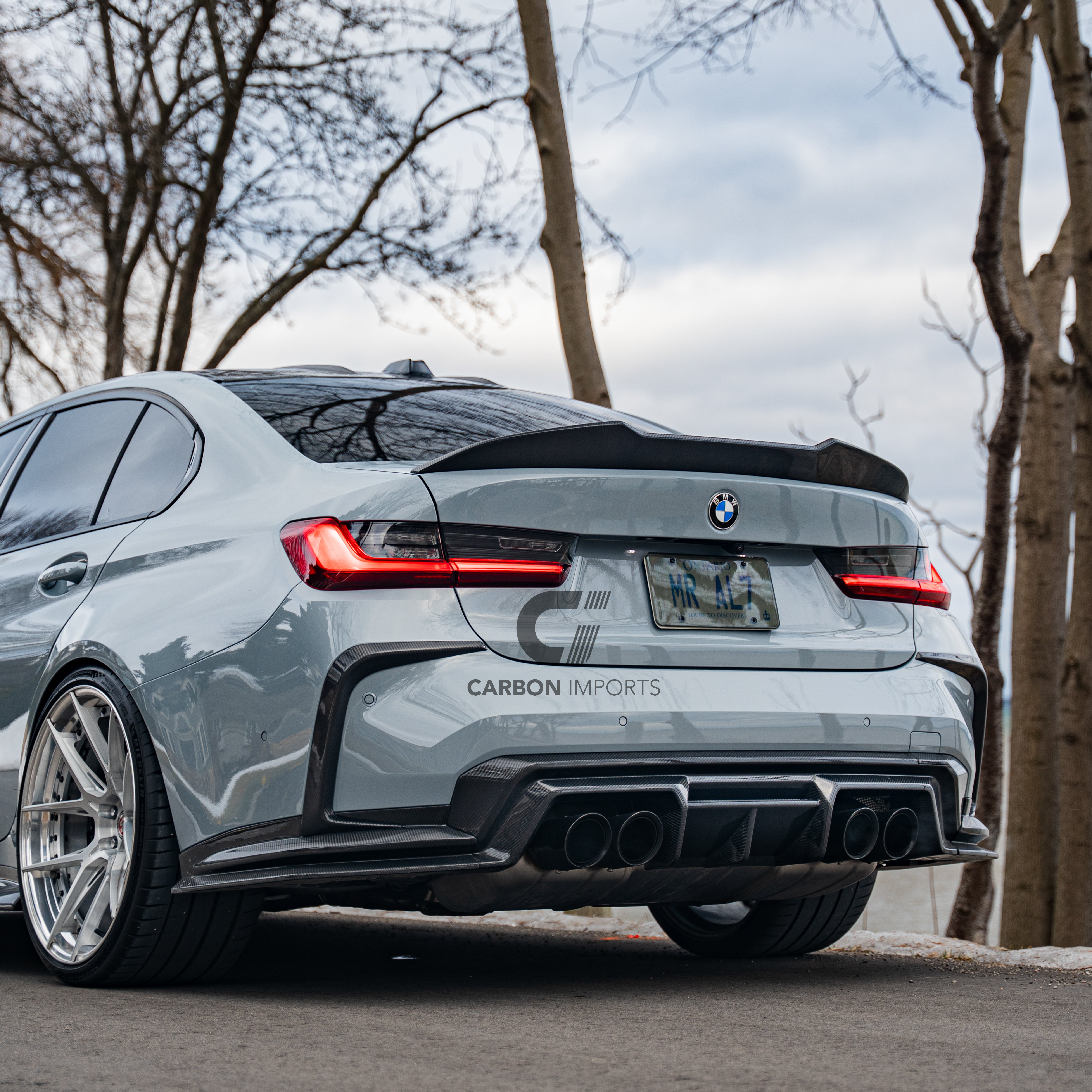 BMW M3 G80/G81 Carbon Fiber Rear Bumper Extensions 2020-2026