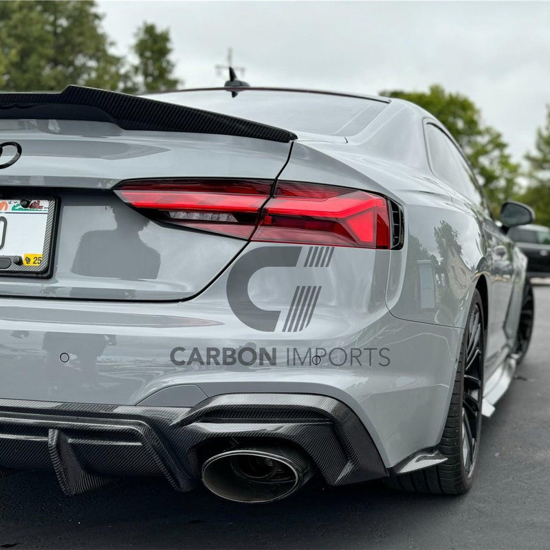 Audi RS5 B9.5 Carbon Fiber Rear Bumper Canards 2020-2025