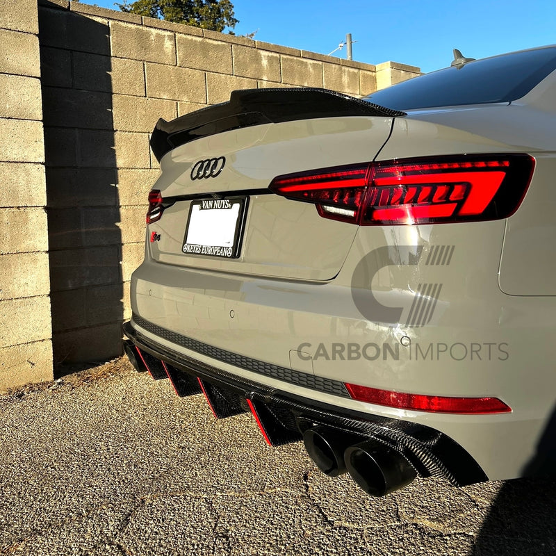 Audi S4/A4 B9/B9.5 Carbon Fiber Trunk Lip 2017-2025 V4
