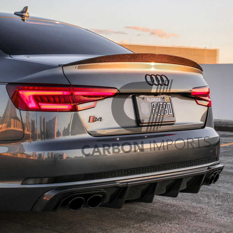 Audi S4/A4 B9/B9.5 Carbon Fiber Trunk Lip 2017-2025 Lowkick Version