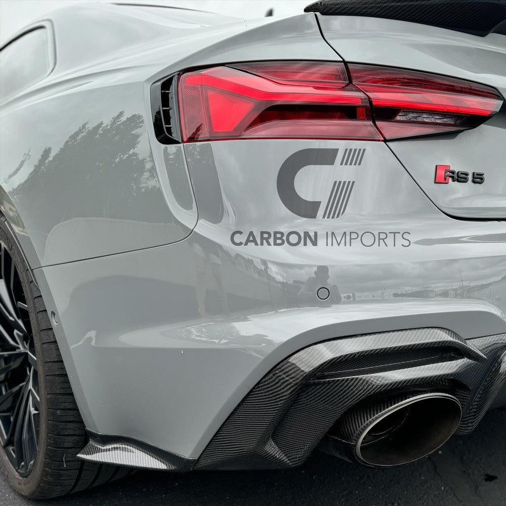 Audi RS5 B9.5 Carbon Fiber Rear Bumper Canards 2020-2025