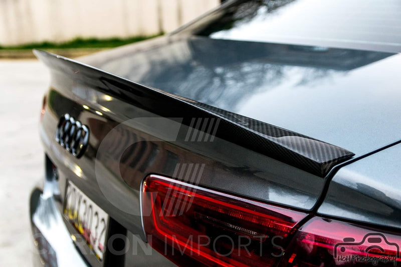 Audi A6/S6 Carbon Fiber Trunk Lip 2012-2018 HighKick Version