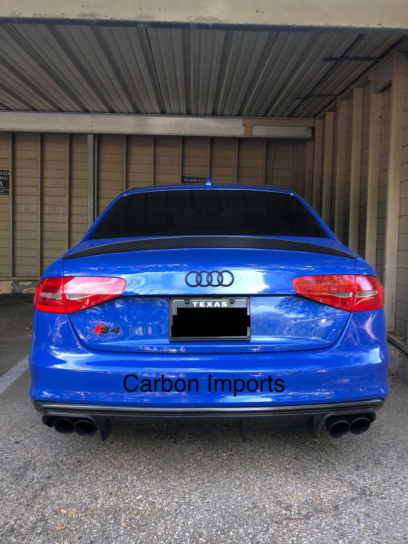 Audi S4 2009-2016 B8/B8.5  Carbon Fiber Trunk Lip LowKick Version