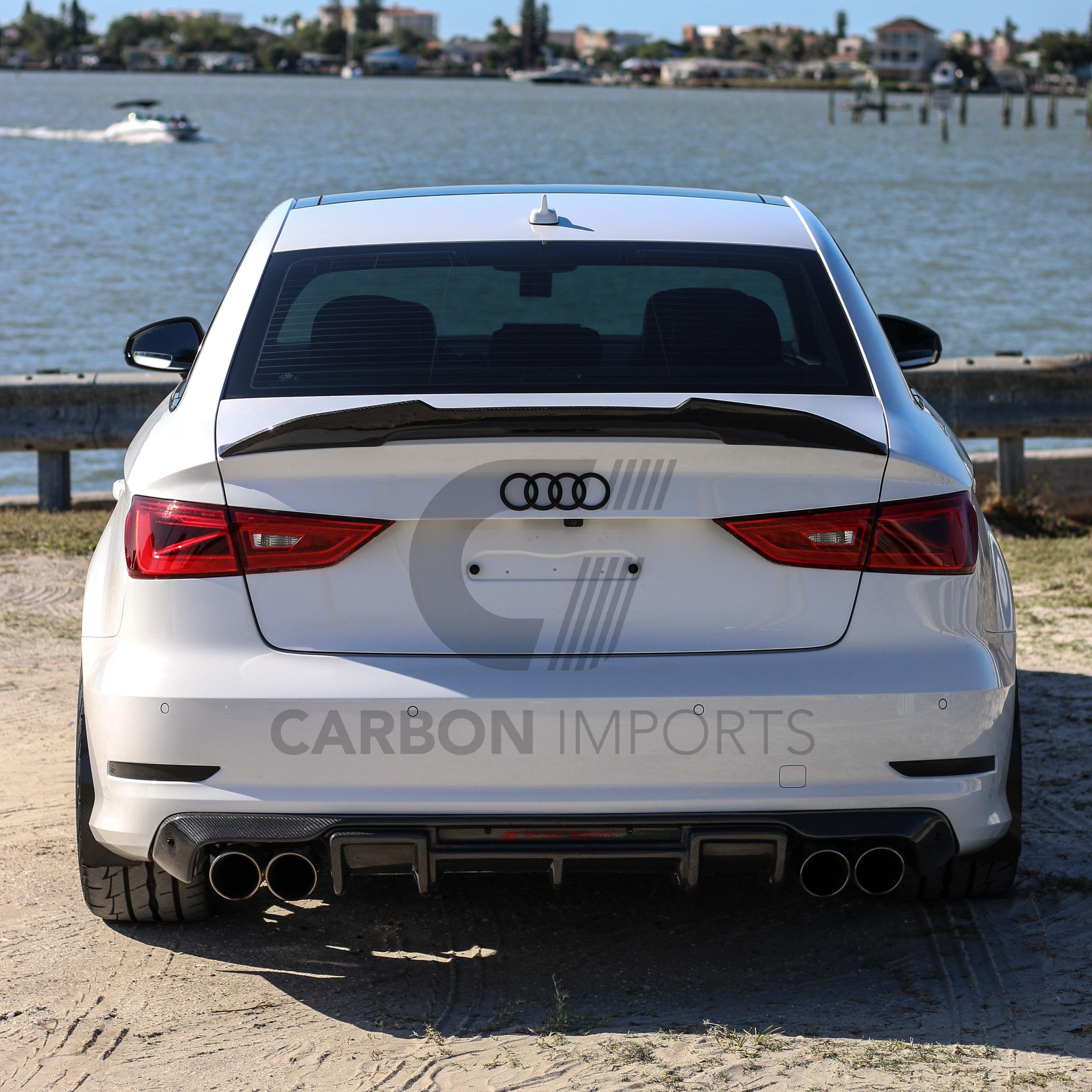 Audi A3/S3/RS3 8V Carbon Fiber Trunk Lip 2015-2020 V4