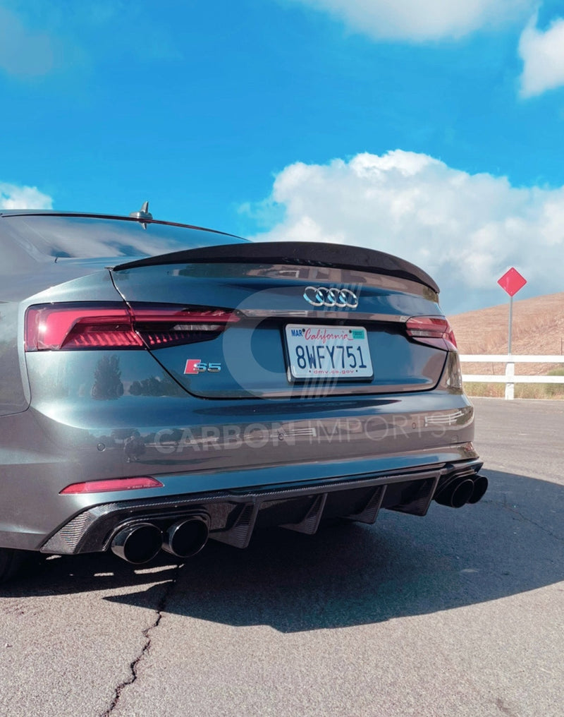 Audi A5/S5/RS5 2017-2023 B9/B9.5 Carbon Fiber Trunk Lip HighKick Version