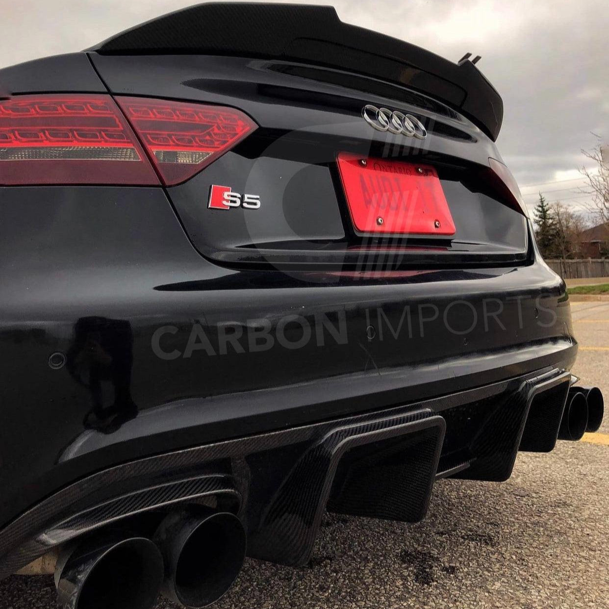 Audi S5/A5 S-Line B8 Carbon Fiber Rear Diffuser 2007-2012