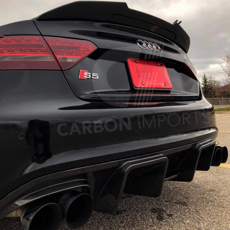 Audi S5/A5 S-Line B8 Carbon Fiber Rear Diffuser 2007-2012