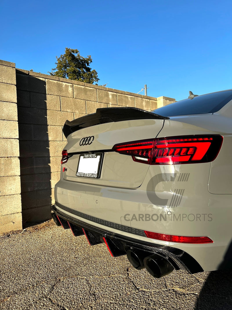 Audi A4/S4 B9/B9.5 Carbon Fiber Trunk Lip 2017-2023 V4