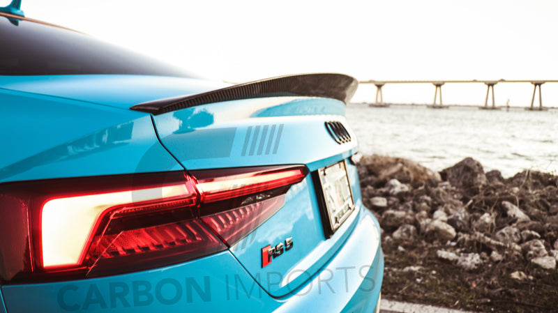Audi A5/S5/RS5 2017-2023 B9/B9.5 Carbon Fiber Trunk Lip HighKick Version