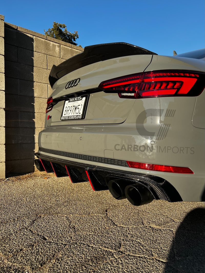 Audi A4/S4 B9/B9.5 Carbon Fiber Trunk Lip 2017-2024 V4