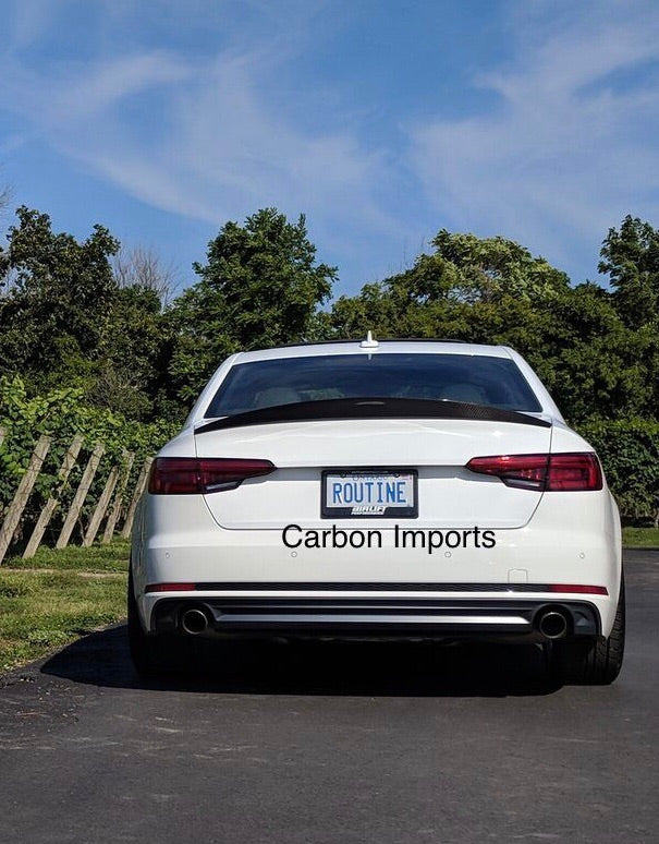Audi A4/S4 B9/B9.5 Carbon Fiber Trunk Lip 2017-2023 HighKick Version