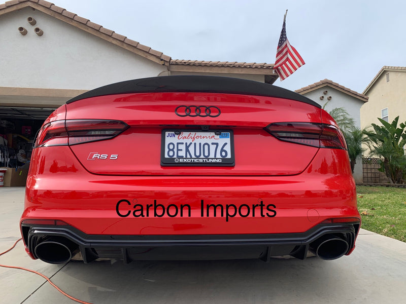 Audi A5/S5/RS5 2017-2024 B9/B9.5 Carbon Fiber Trunk Lip HighKick Version
