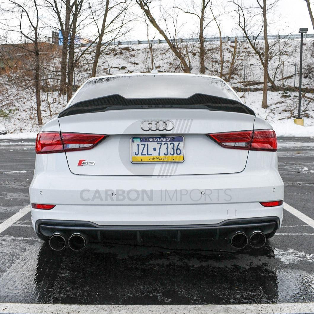 Audi A3/S3/RS3 8V Carbon Fiber Trunk Lip 2015-2020 V4
